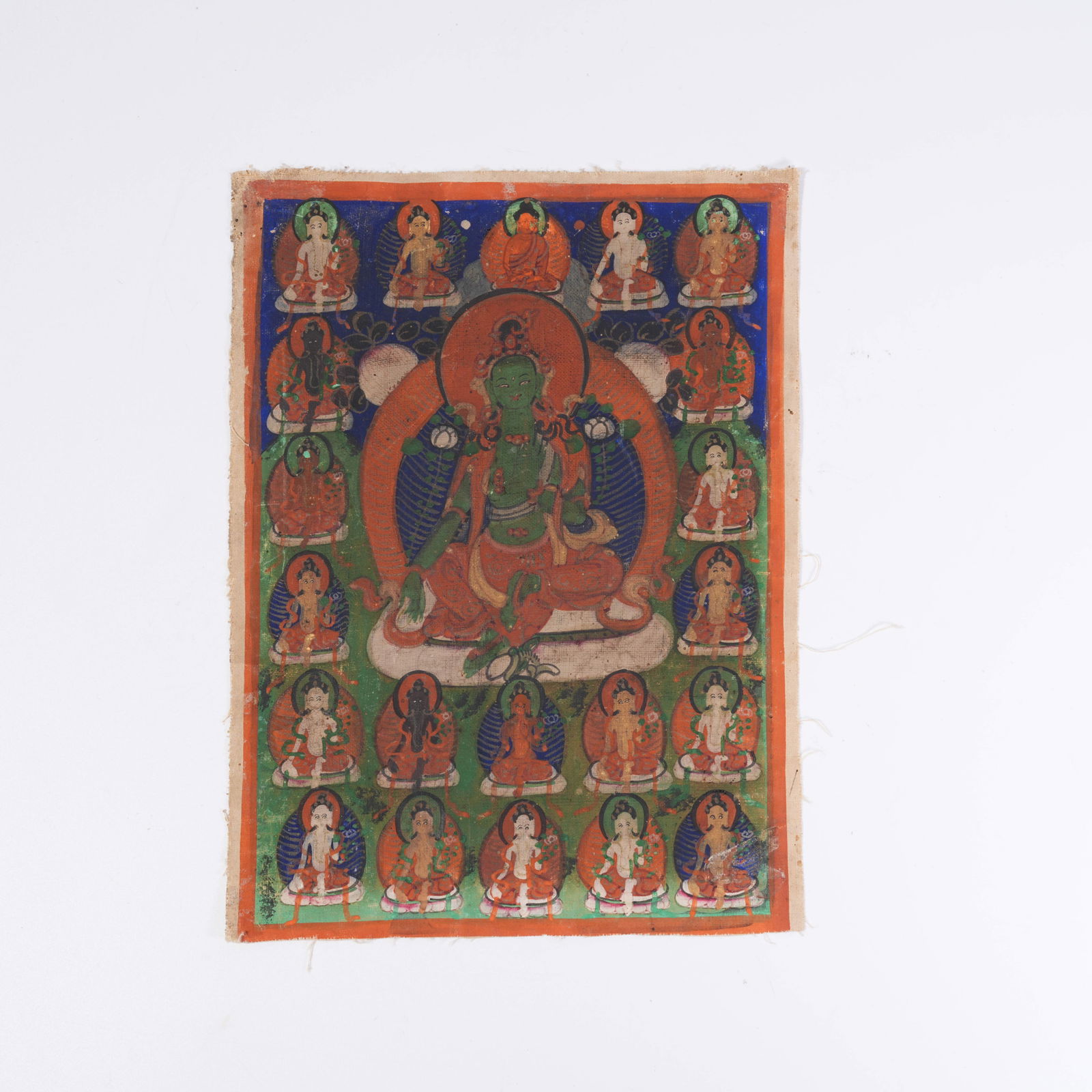 A GREEN TARA THANGKA: Green Tara Thangka