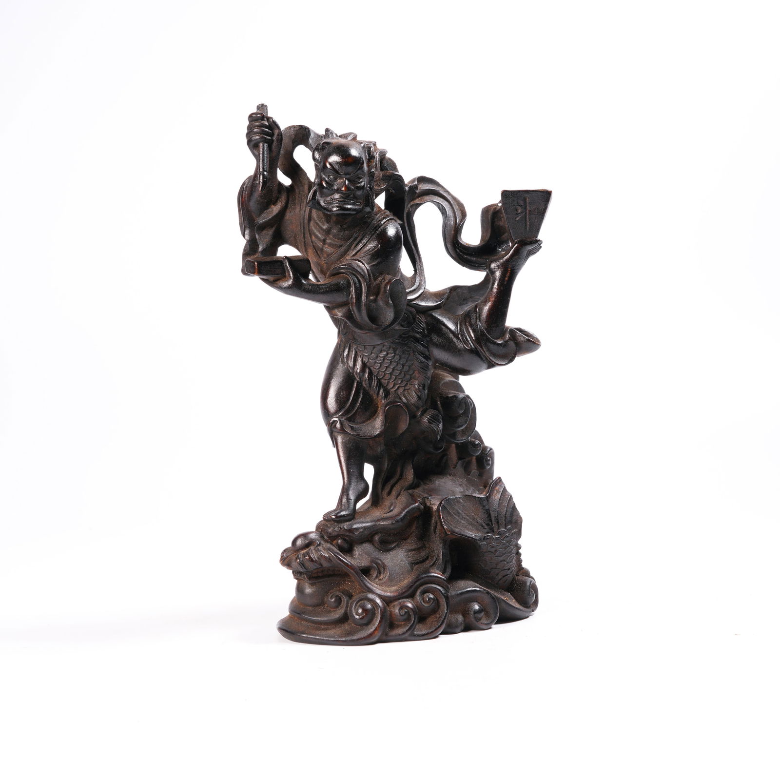 A ZITAN KUI XING "POINTING AT THE BIG DIPPER" FIGURINE: Zitan Kui Xing "Pointing at the Big Dipper" Figurine