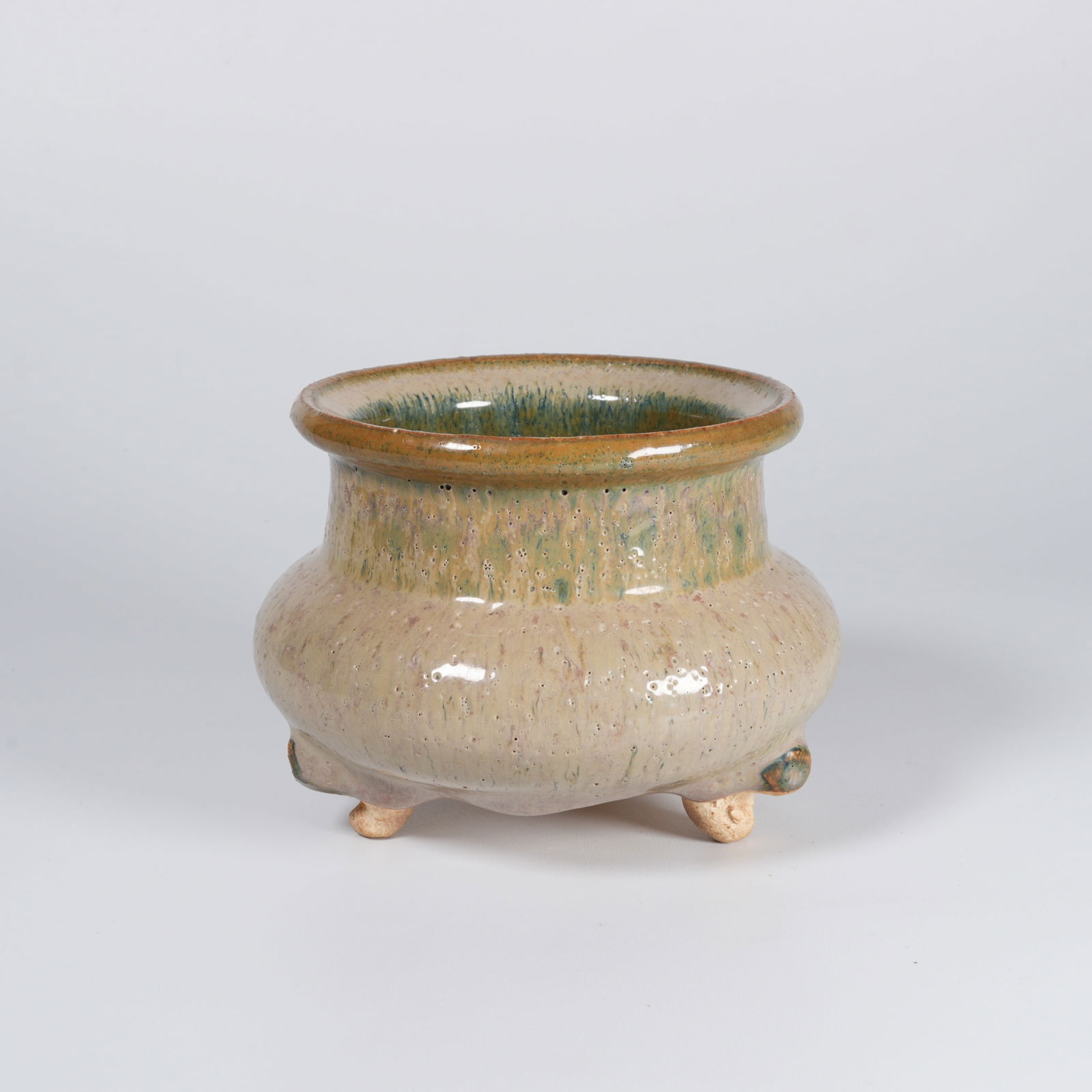A JUN WARE TRIPOD INCENSE BURNER (LI-FORM) (1 of 7)