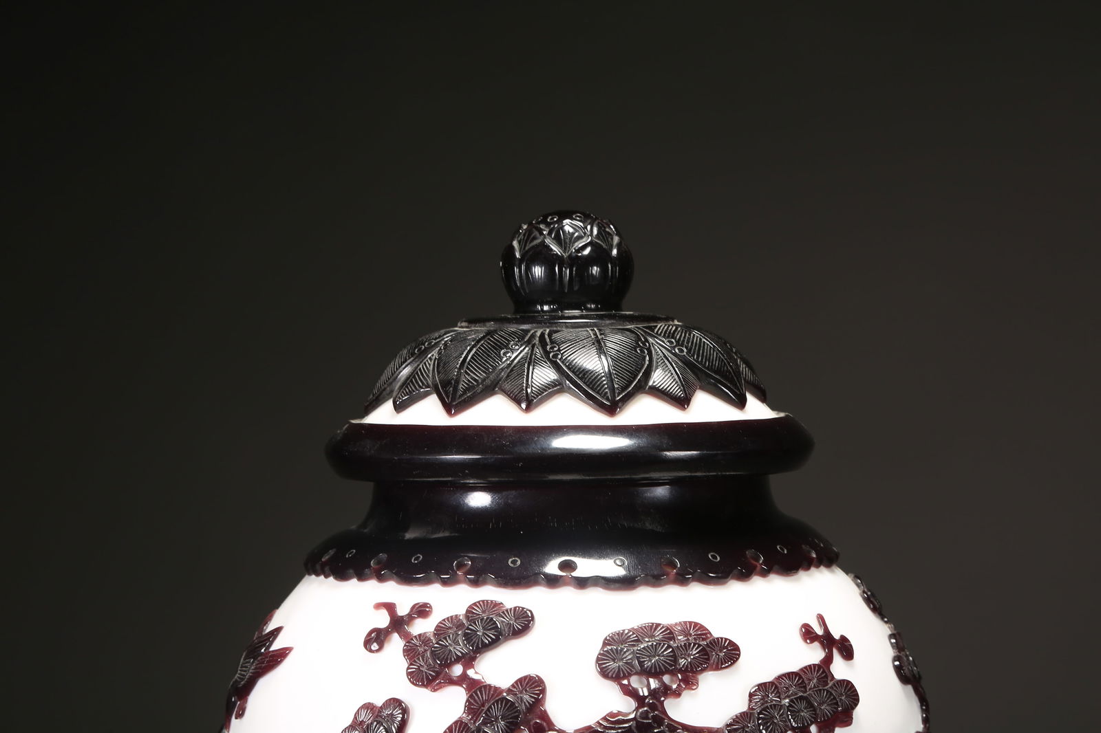 A COMPOSITE JADE FIVE RELATIONSHIPS COVERED JAR - 2