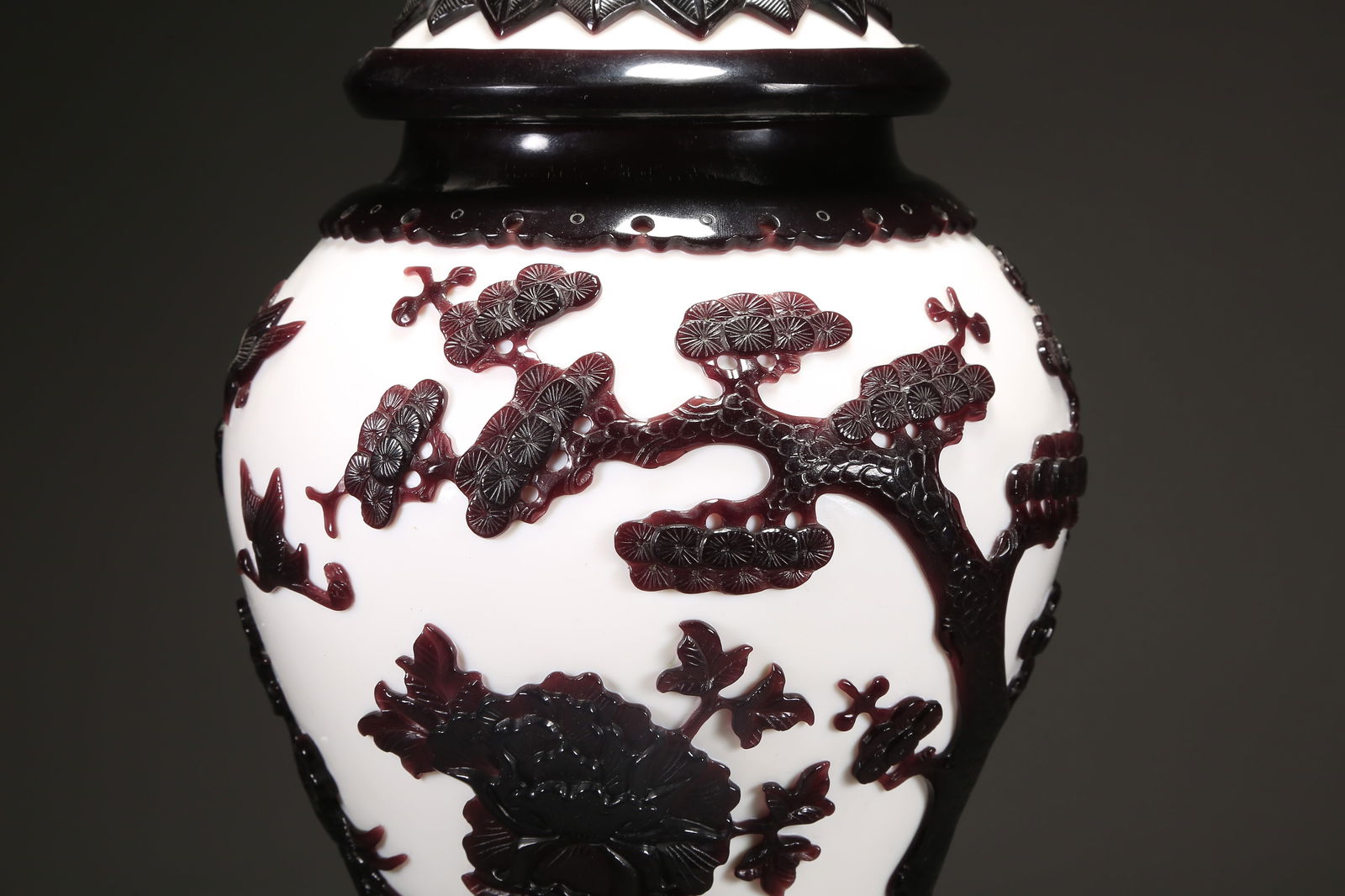 A COMPOSITE JADE FIVE RELATIONSHIPS COVERED JAR - 3