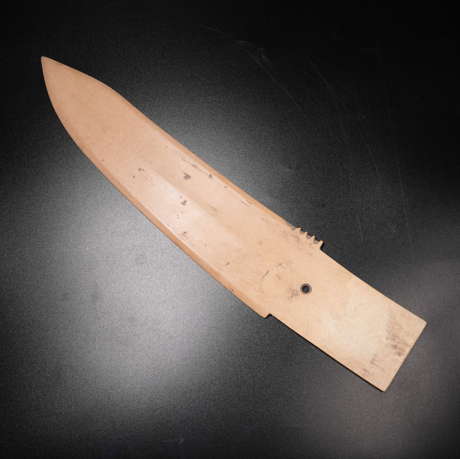 A ANCIENT JADE GE DAGGER-AXE: Ancient jade ge dagger-axe