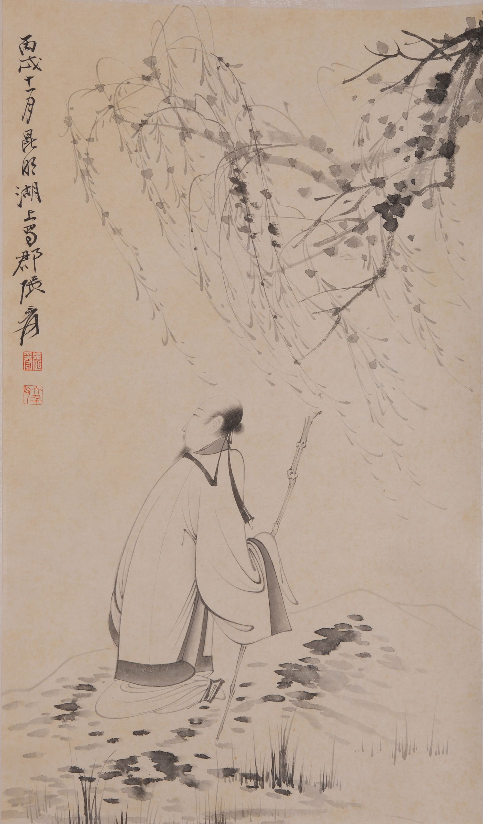 A LOFTY SCHOLAR PAINTING ON PAPER BY ZHANG DAQIAN.張大千 (1 of 9)