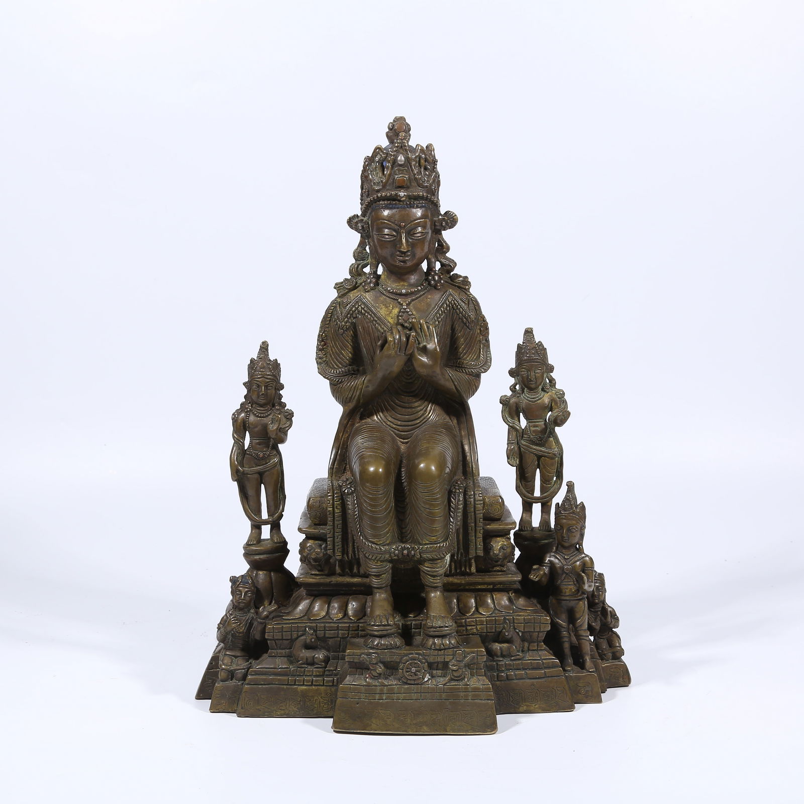A ALLOY BRONZE SEATED MAITREYA BODHISATTVA STATUE (1 of 8)