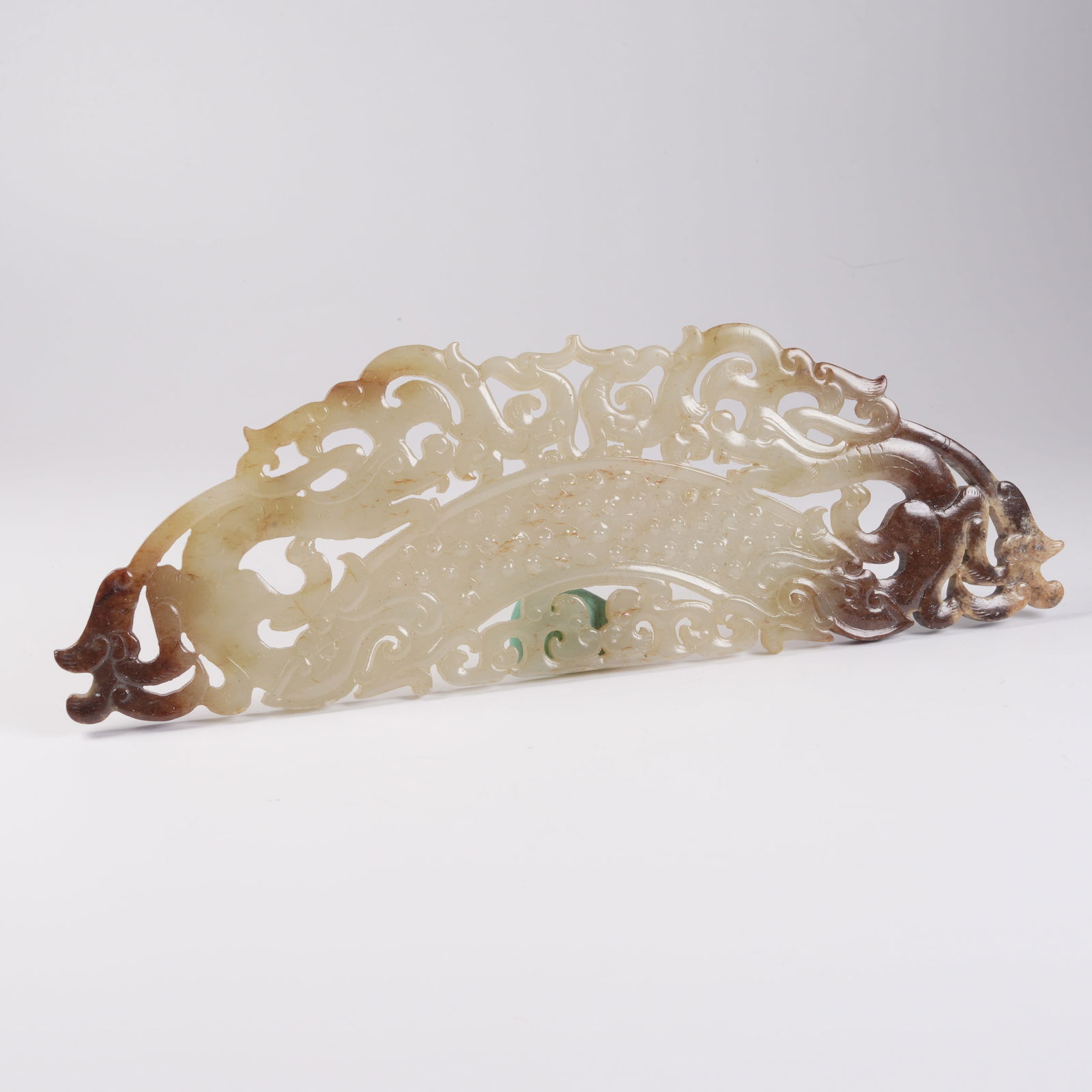 A ANCIENT JADE HUANG PENDANT WITH DRAGON MOTIF (1 of 9)
