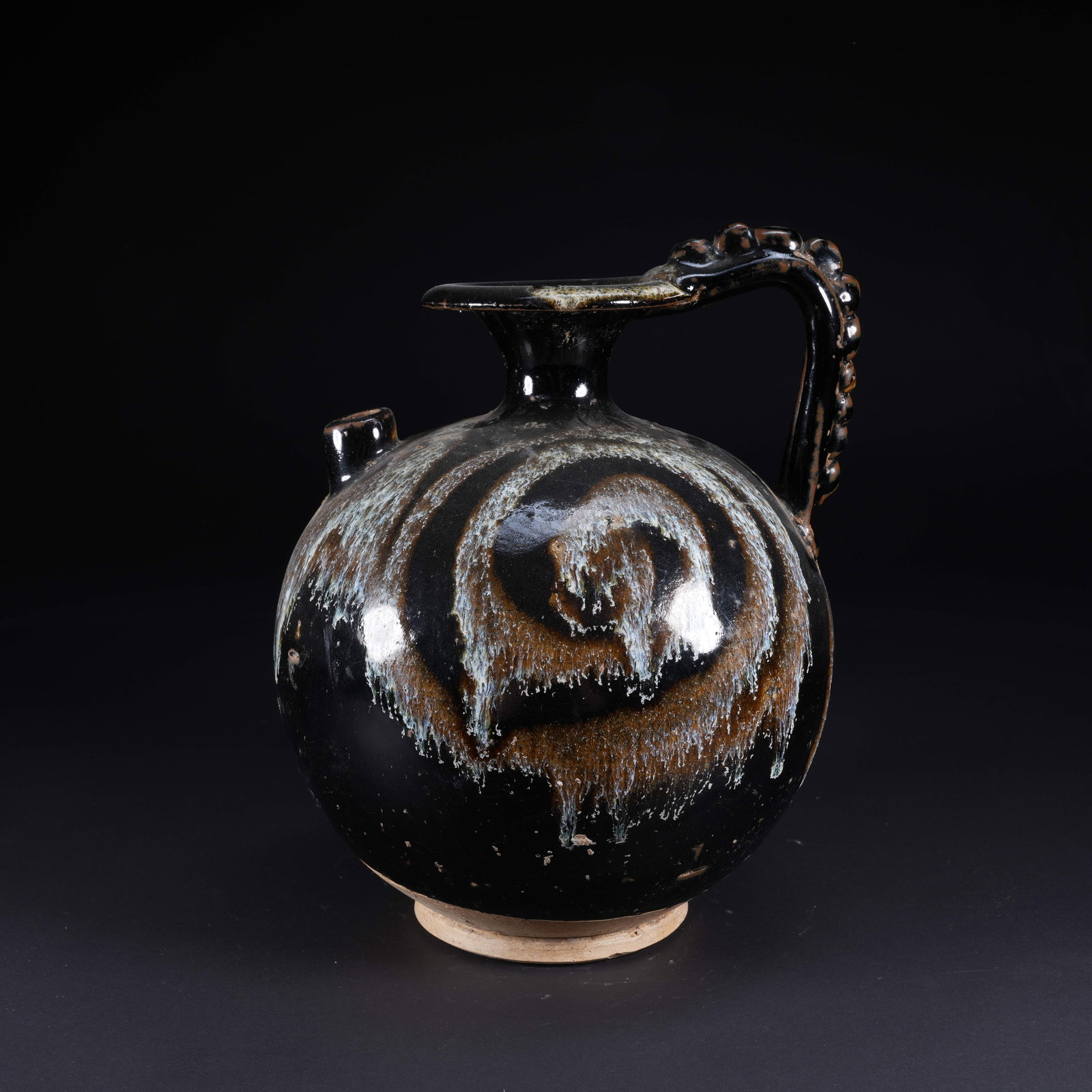 A FLOWER-GLAZED EWER WITH DRAGON HANDLE (1 of 9)
