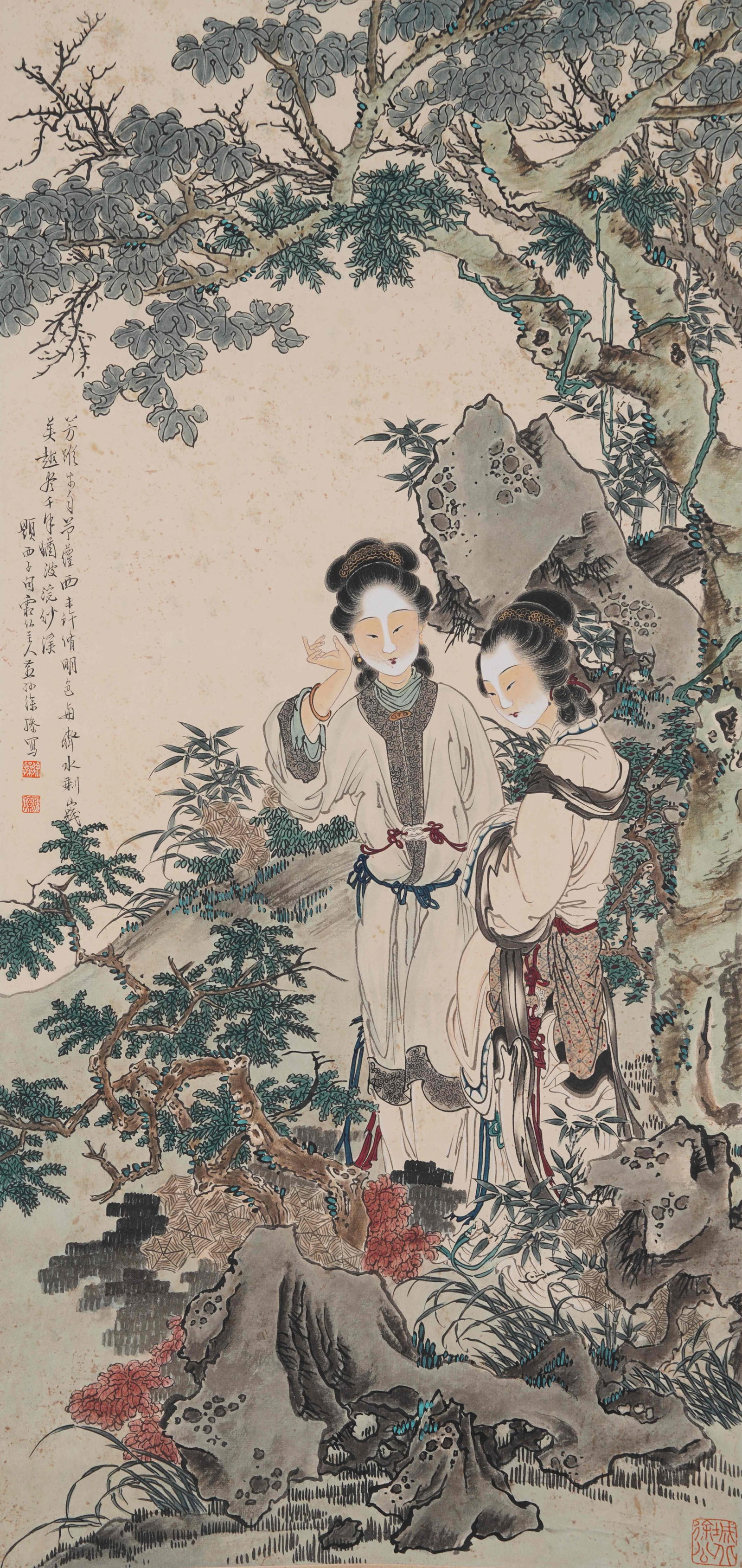 A COURT LADY PAINTING ON PAPER BY XU CAO.徐操 (1 of 10)