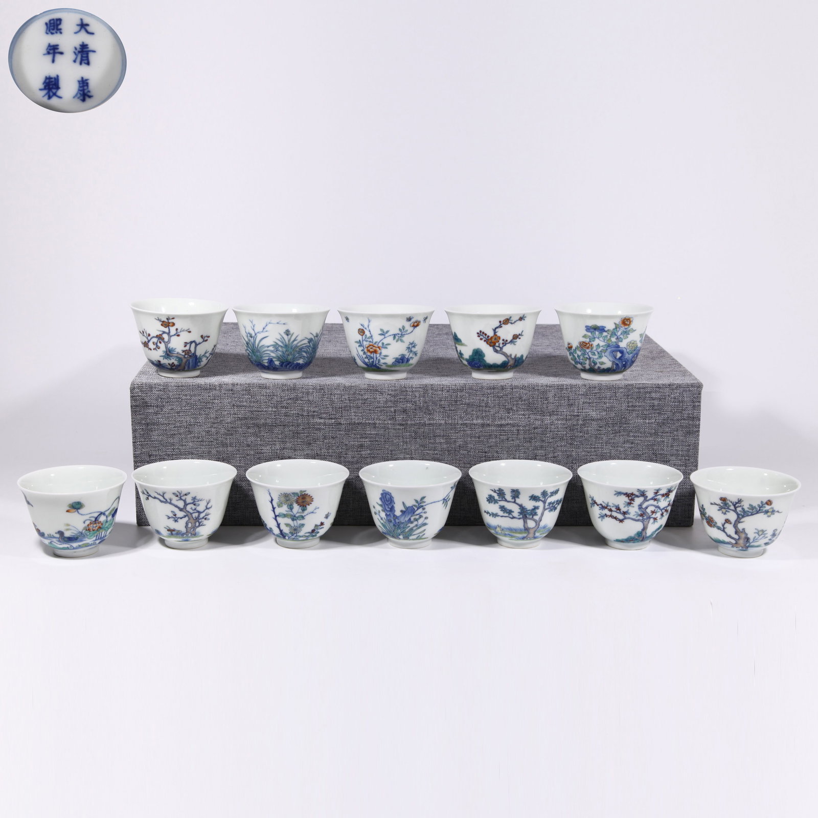 A DOUCAI TWELVE FLOWER GOD CUP (1 of 15)
