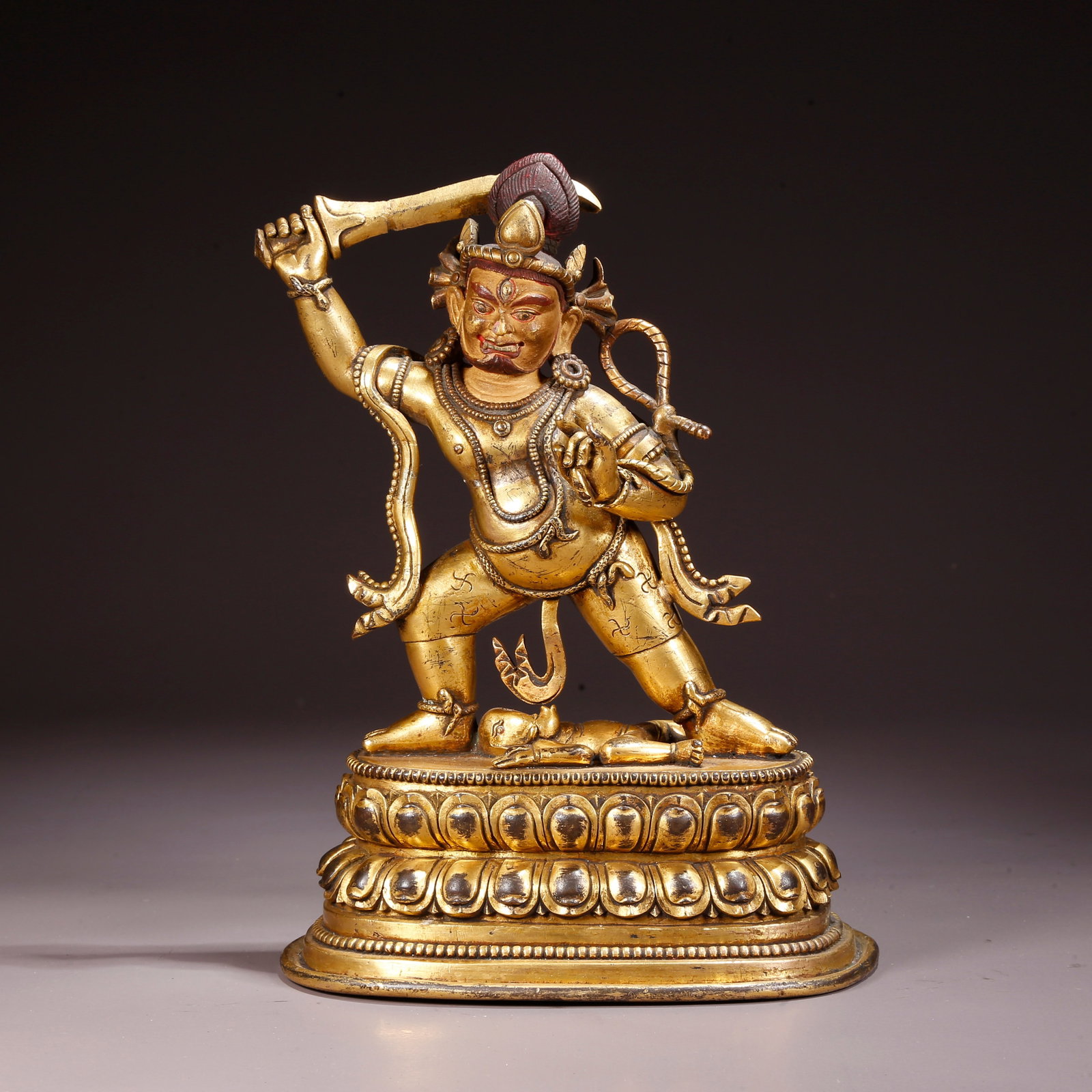 A GILDED BRONZE FUDO MYO-O STATUE (1 of 10)