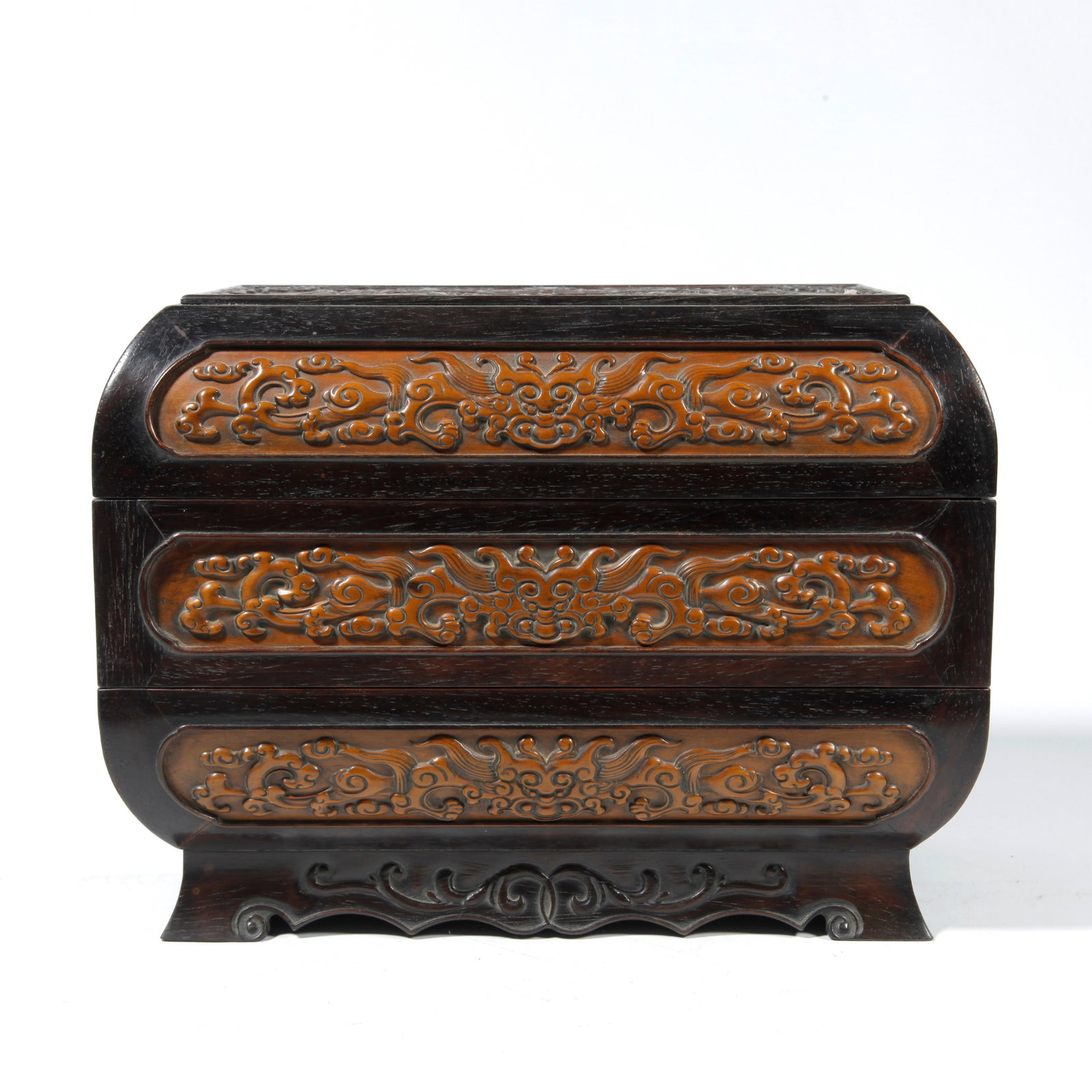 A ZITAN WOOD BOX WITH FU AND SHOU PATTERN (1 of 9)