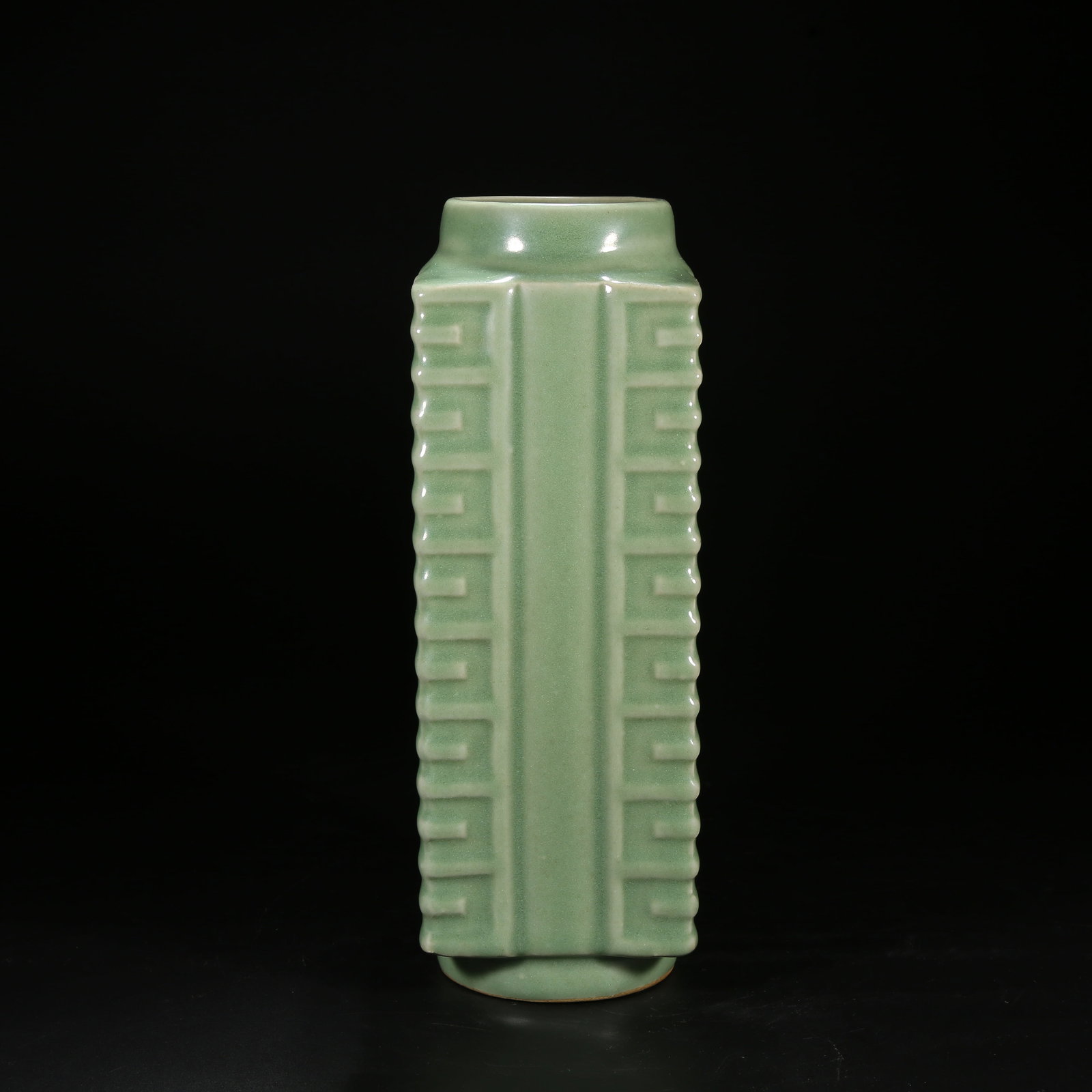 A LONGQUAN KILN CONG-FORM VASE (1 of 9)