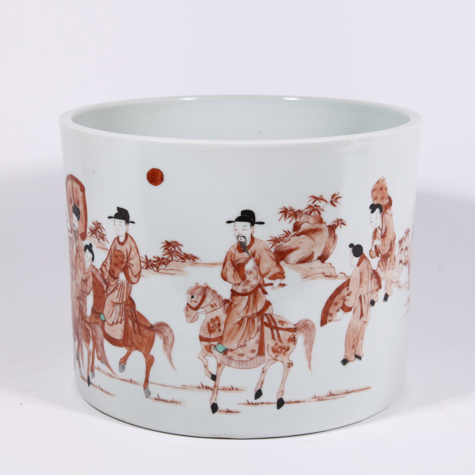 A ALUM-RED STORY SCENE BRUSH POT (1 of 8)