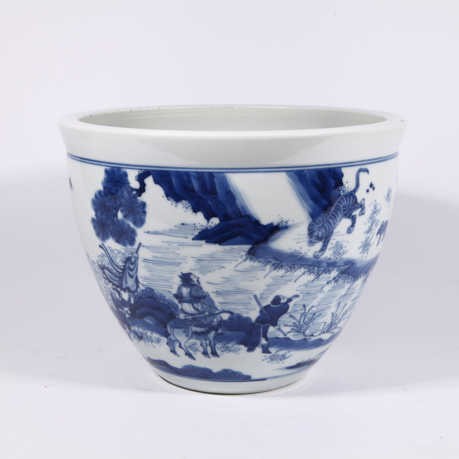 A BLUE-AND-WHITE STORY SCENE TABLE JAR (1 of 10)