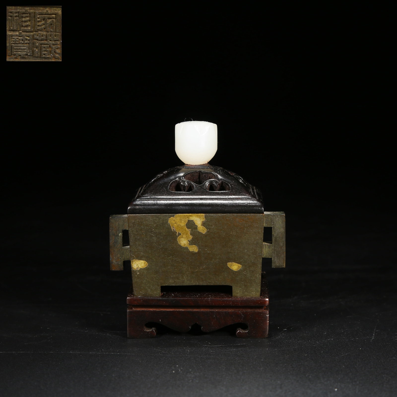 A BRONZE SQUARE CENSER (1 of 9)
