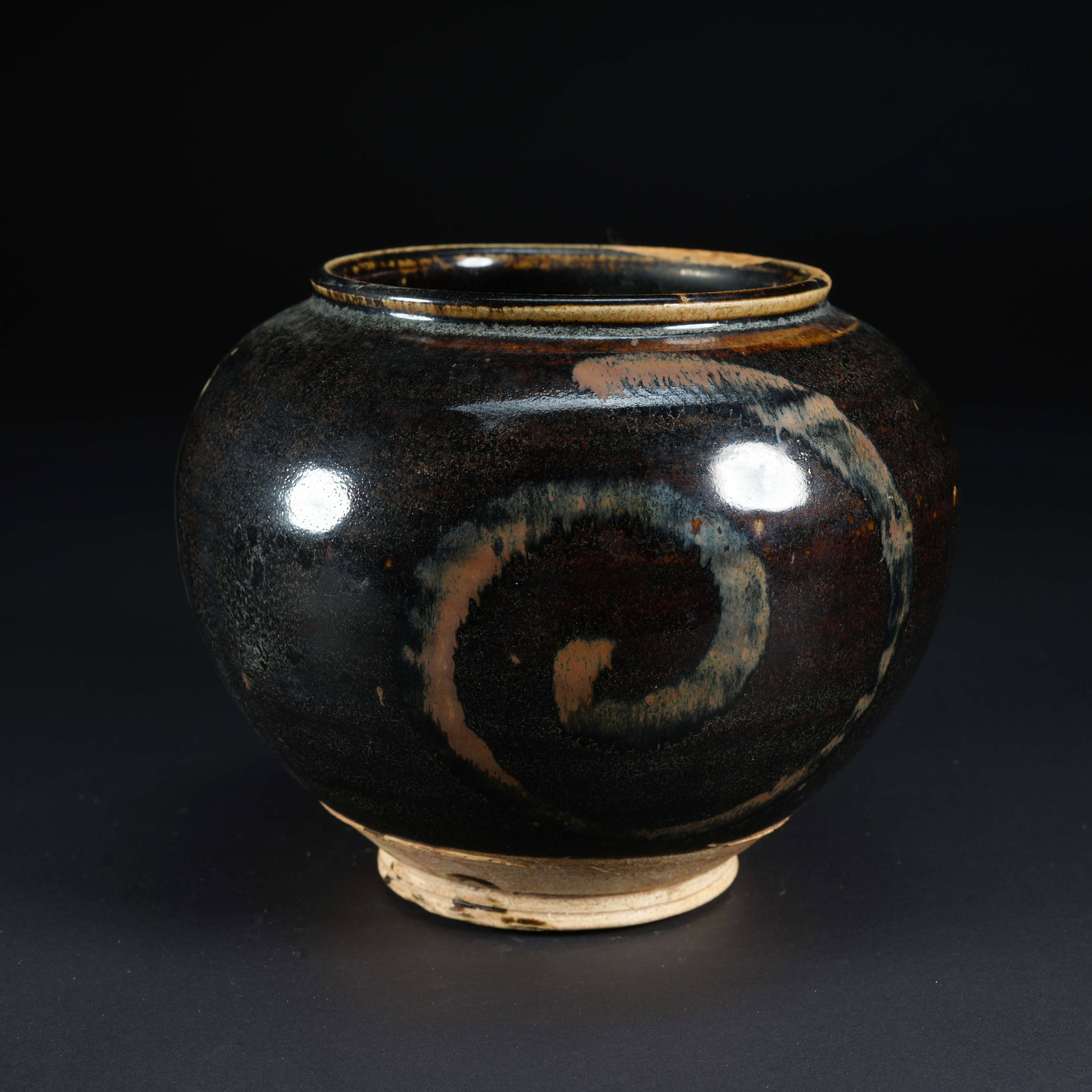 A BLACK-GLAZED KILN-TRANSFORMED SMALL JAR (1 of 9)
