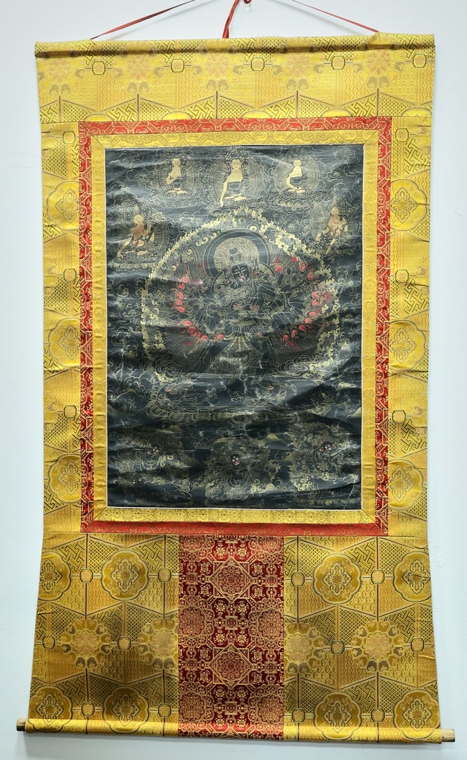 A THANGKA OF WRATHFUL DEITY (1 of 9)