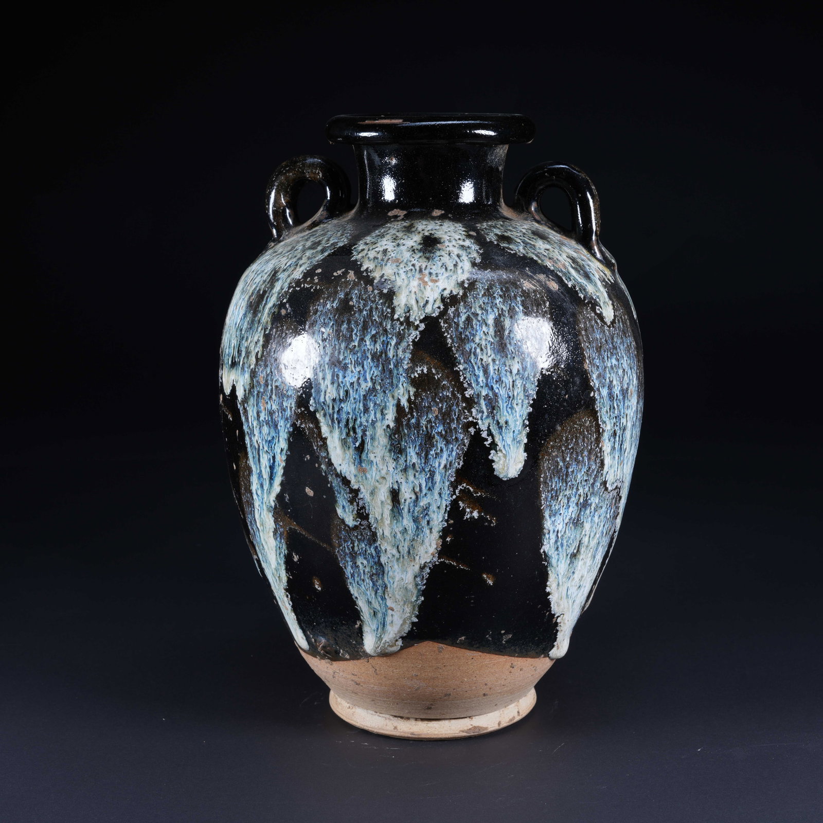 A LUSHAN KILN FLOWER-GLAZED DOUBLE-HANDLED EWER (1 of 10)