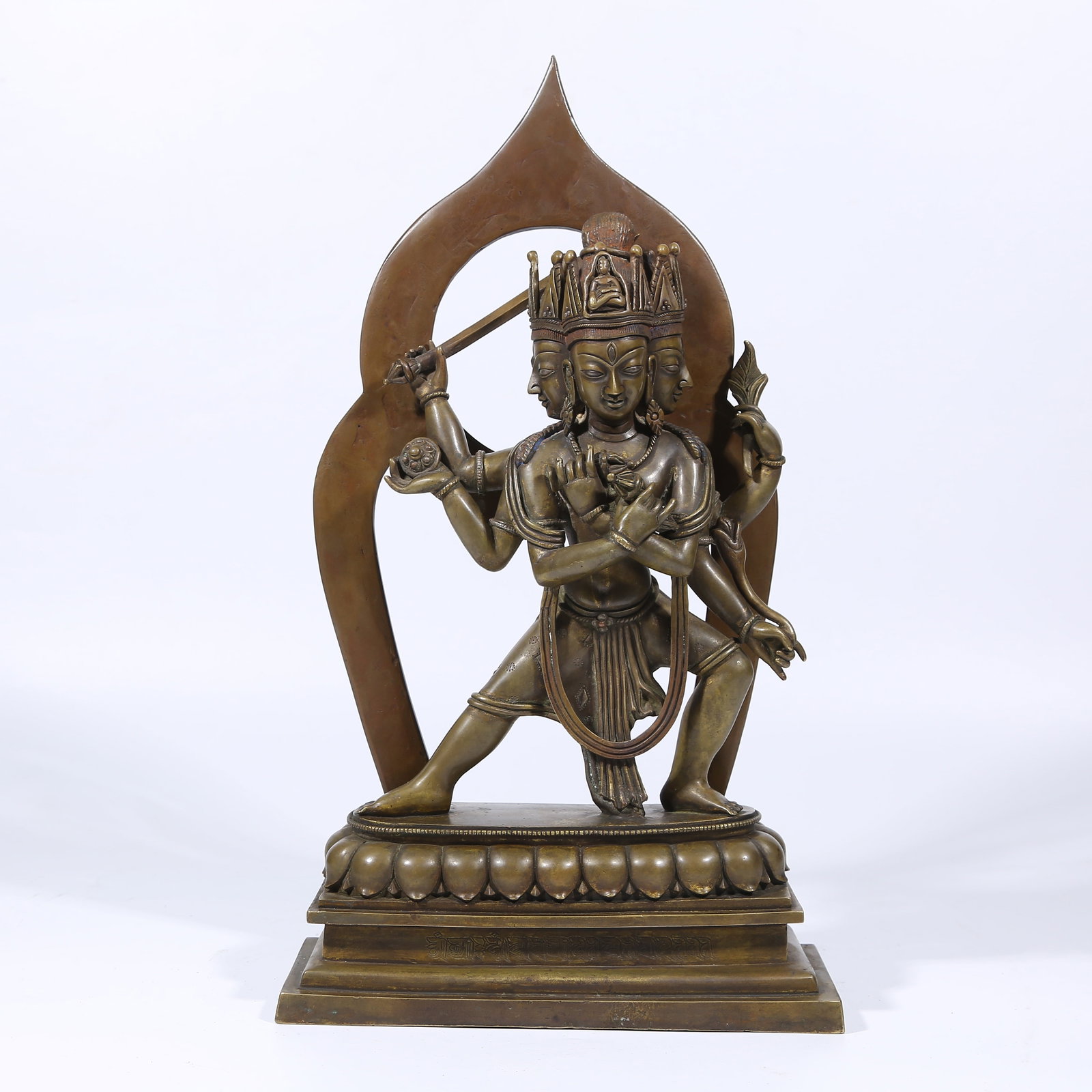 A ALLOY BRONZE SIX-ARMED AVALOKITESHVARA STATUE (1 of 9)
