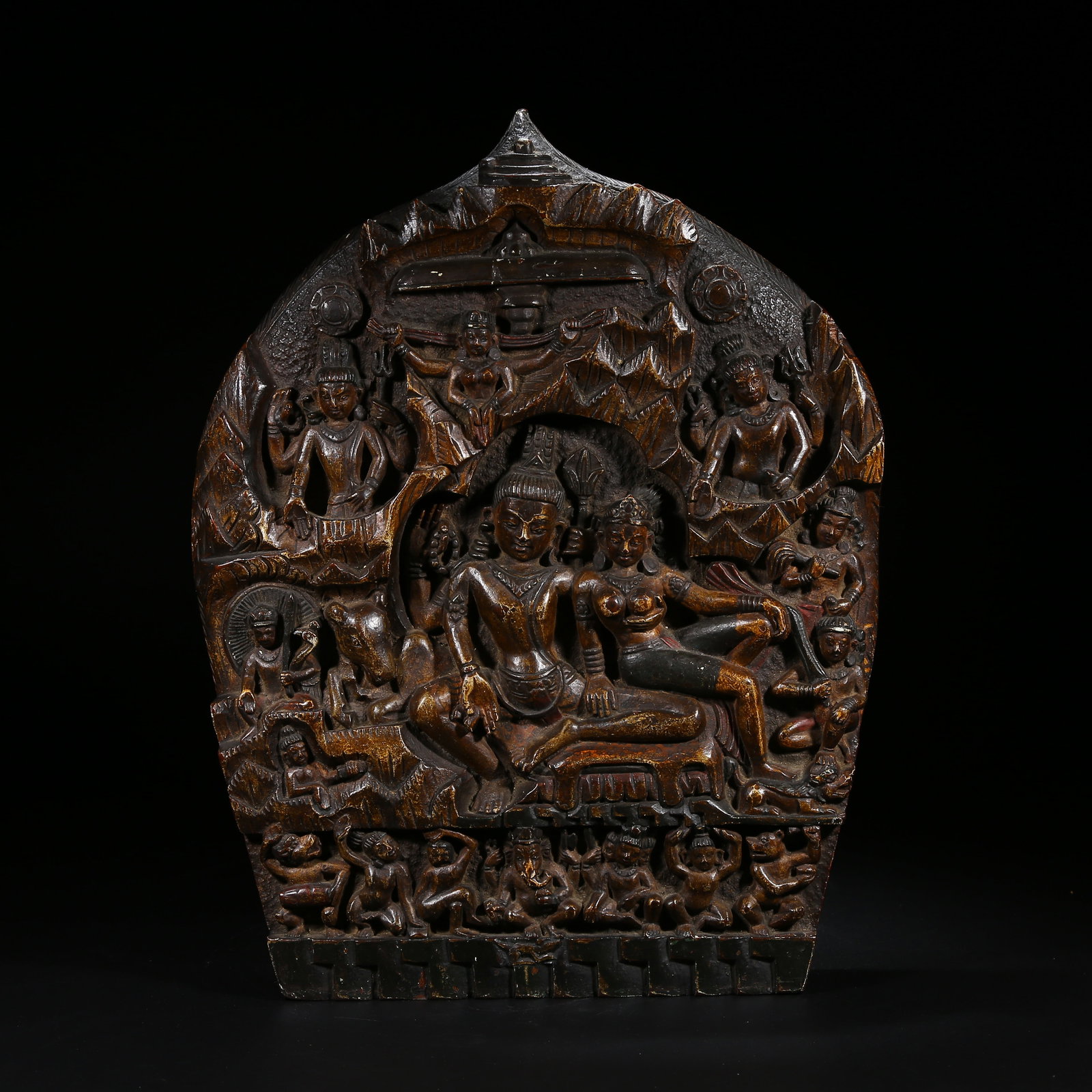 A WOODEN BUDDHIST PANEL (1 of 8)