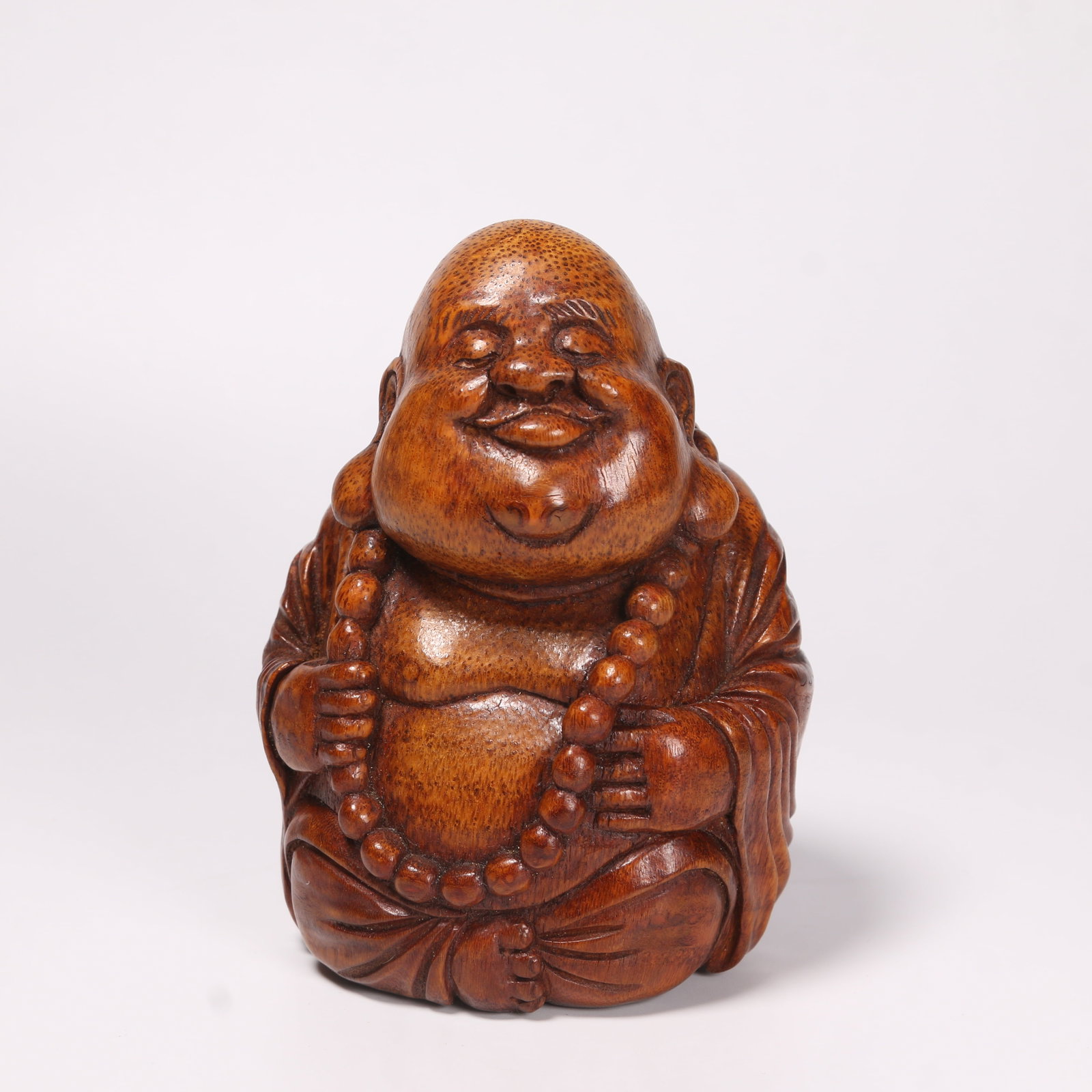 A BAMBOO ROOT CARVING OF MAITREYA BUDDHA (1 of 10)