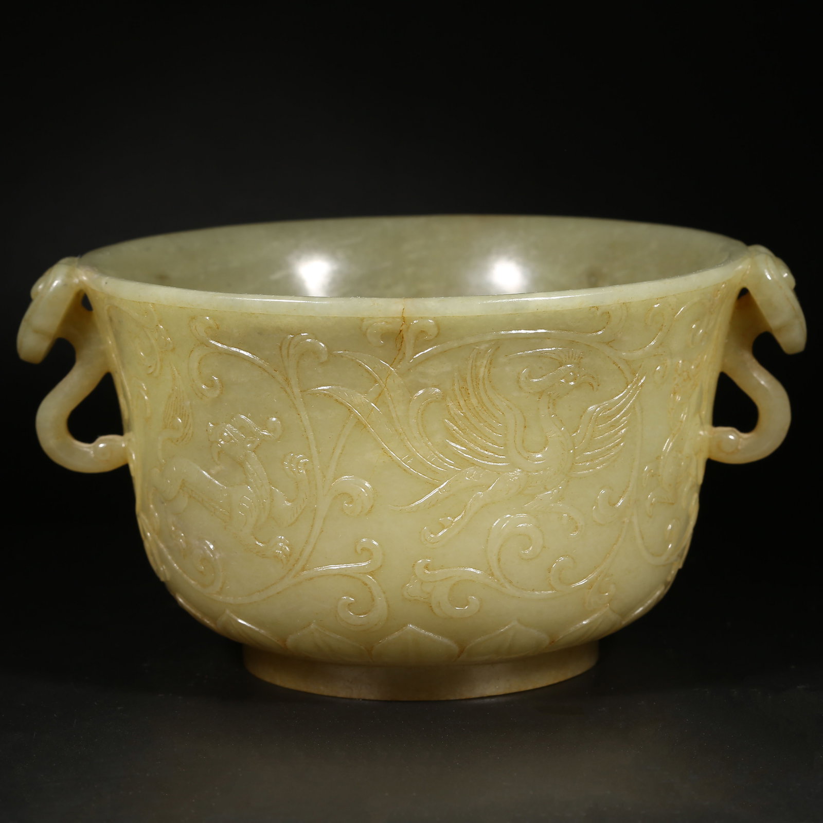 A ARCHAIC JADE AUSPICIOUS BEAST-PATTERN LINGZHI-HANDLED CENSER (1 of 9)