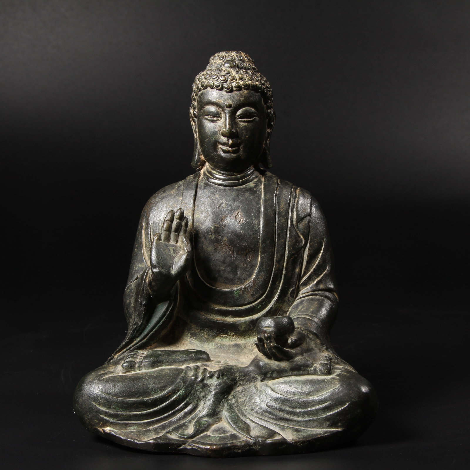 A BRONZE SHAKYAMUNI BUDDHA STATUE (1 of 11)