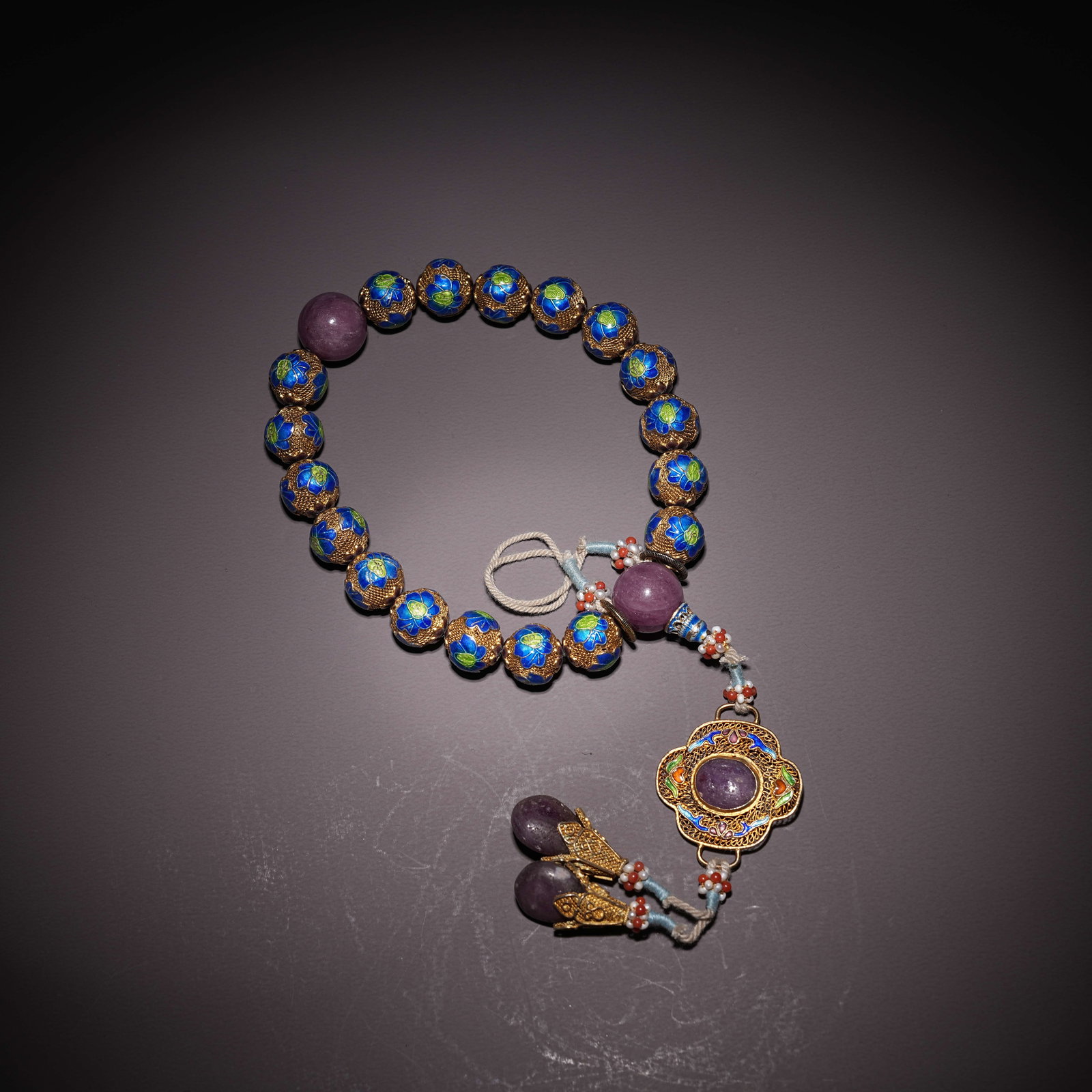 A CLOISONNÉ ENAMEL WRIST BEADS ON BRONZE BODY (1 of 7)