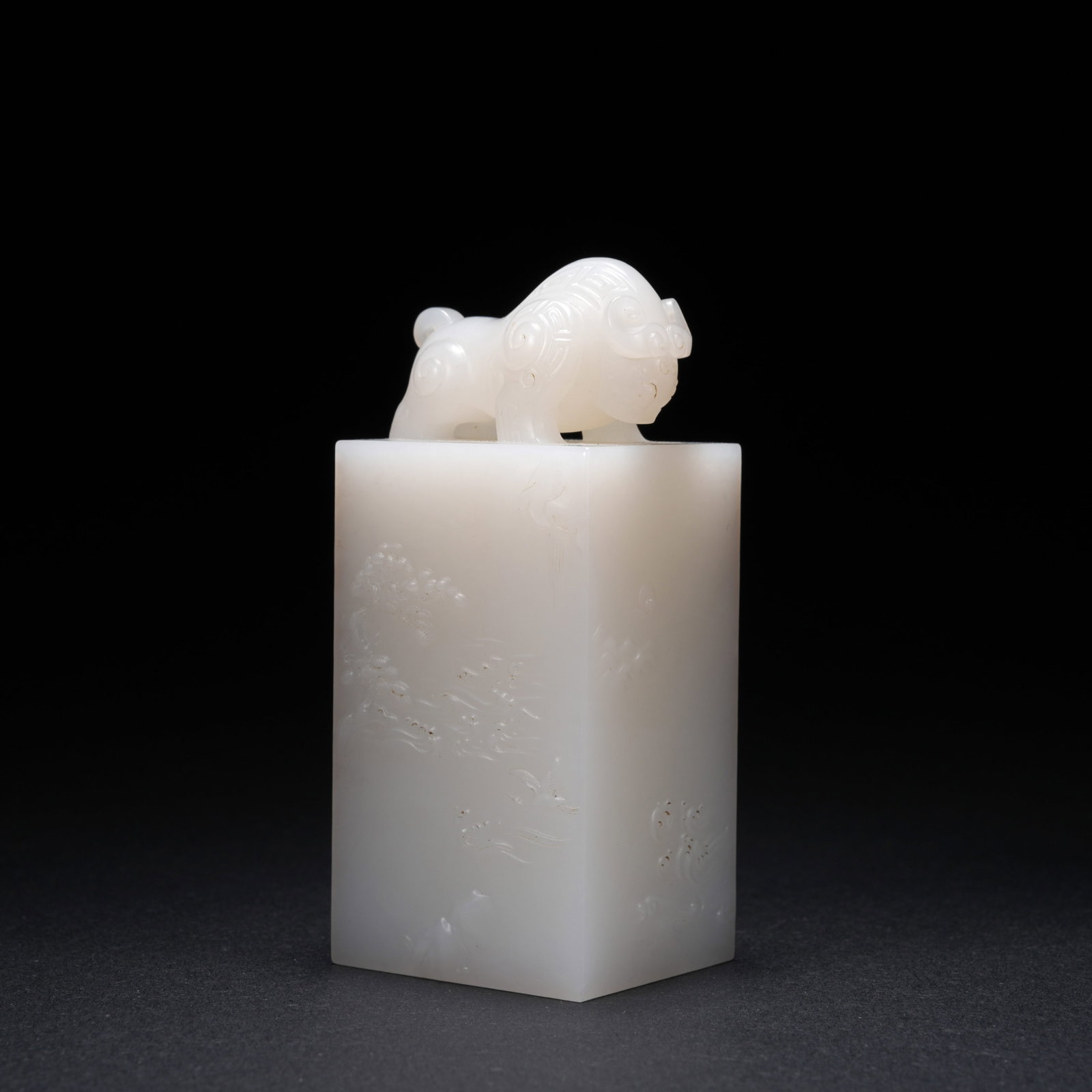 A HETIAN JADE PAPERWEIGHT WITH KUI-OX FINIAL (1 of 8)