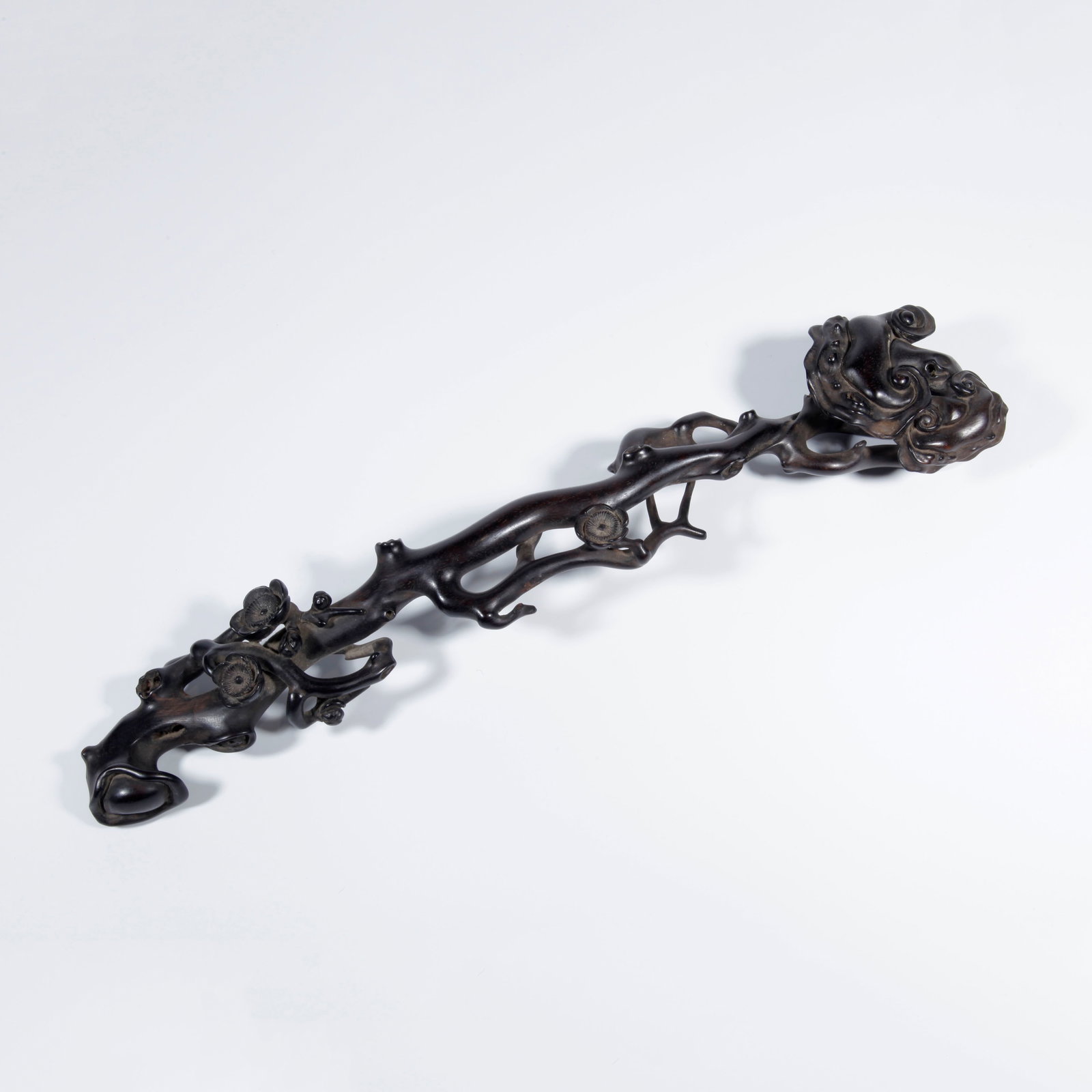 A ZITAN WOOD CARVING PLUM BLOSSOM PATTERN RUYI (1 of 9)