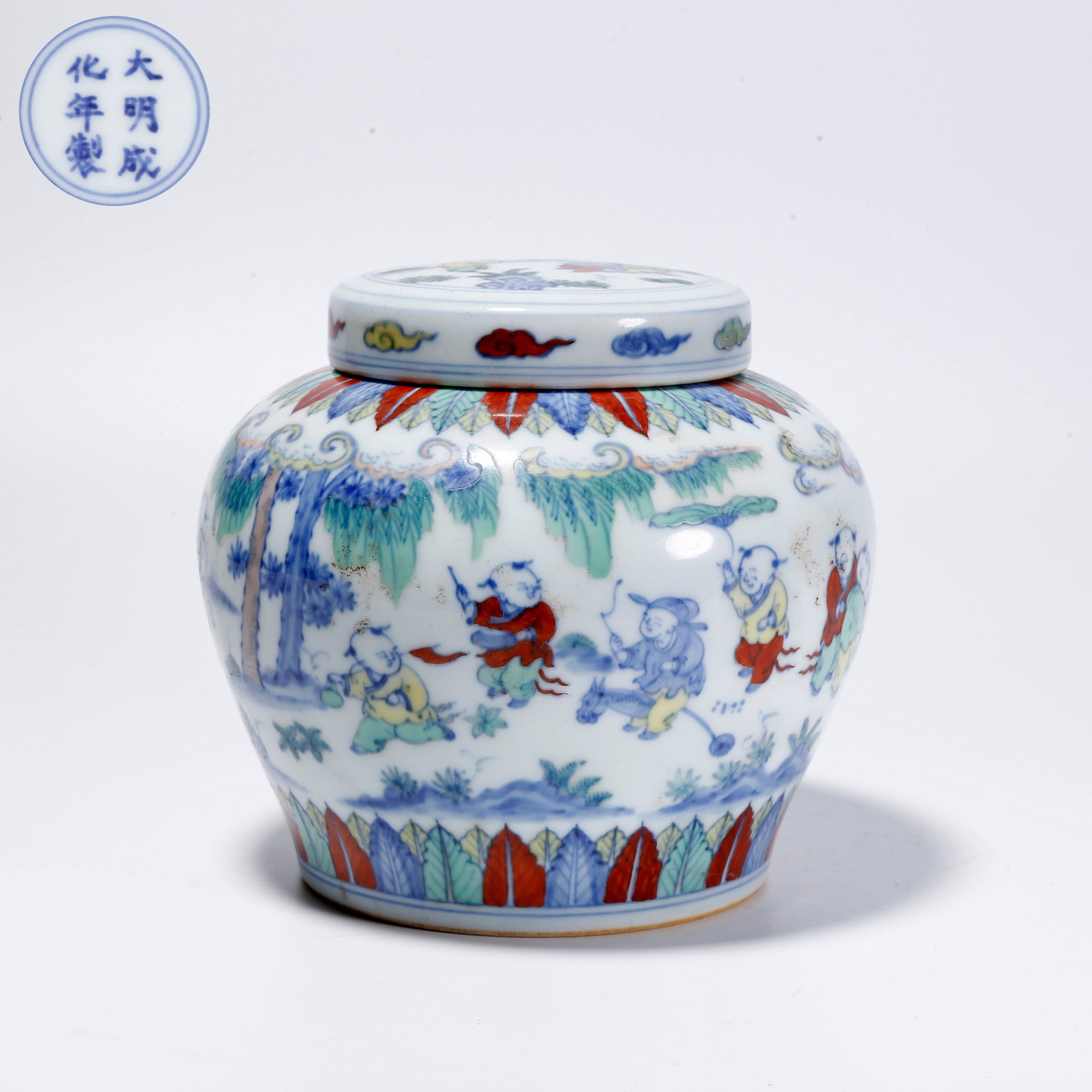 A DOUCAI COVERED JAR WITH PLAYFUL CHILDREN DESIGN (1 of 9)