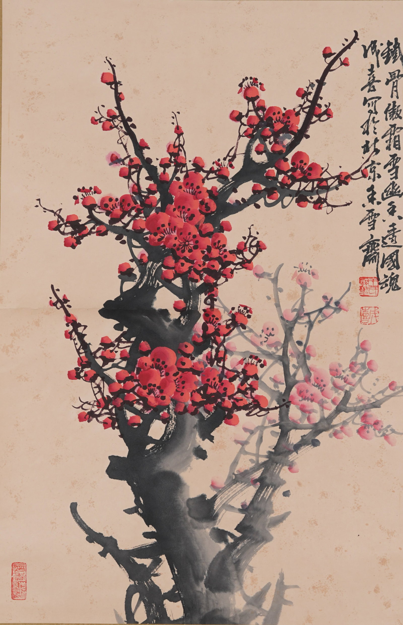 A PLUM BLOSSOM PAINTING ON PAPER BY WANG CHENGXI.王成喜 (1 of 10)