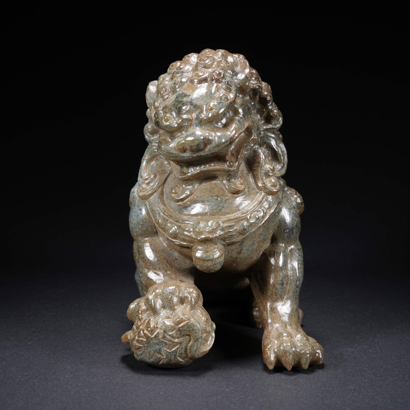 A HETIAN JADE CARVED LION FIGURE (1 of 9)