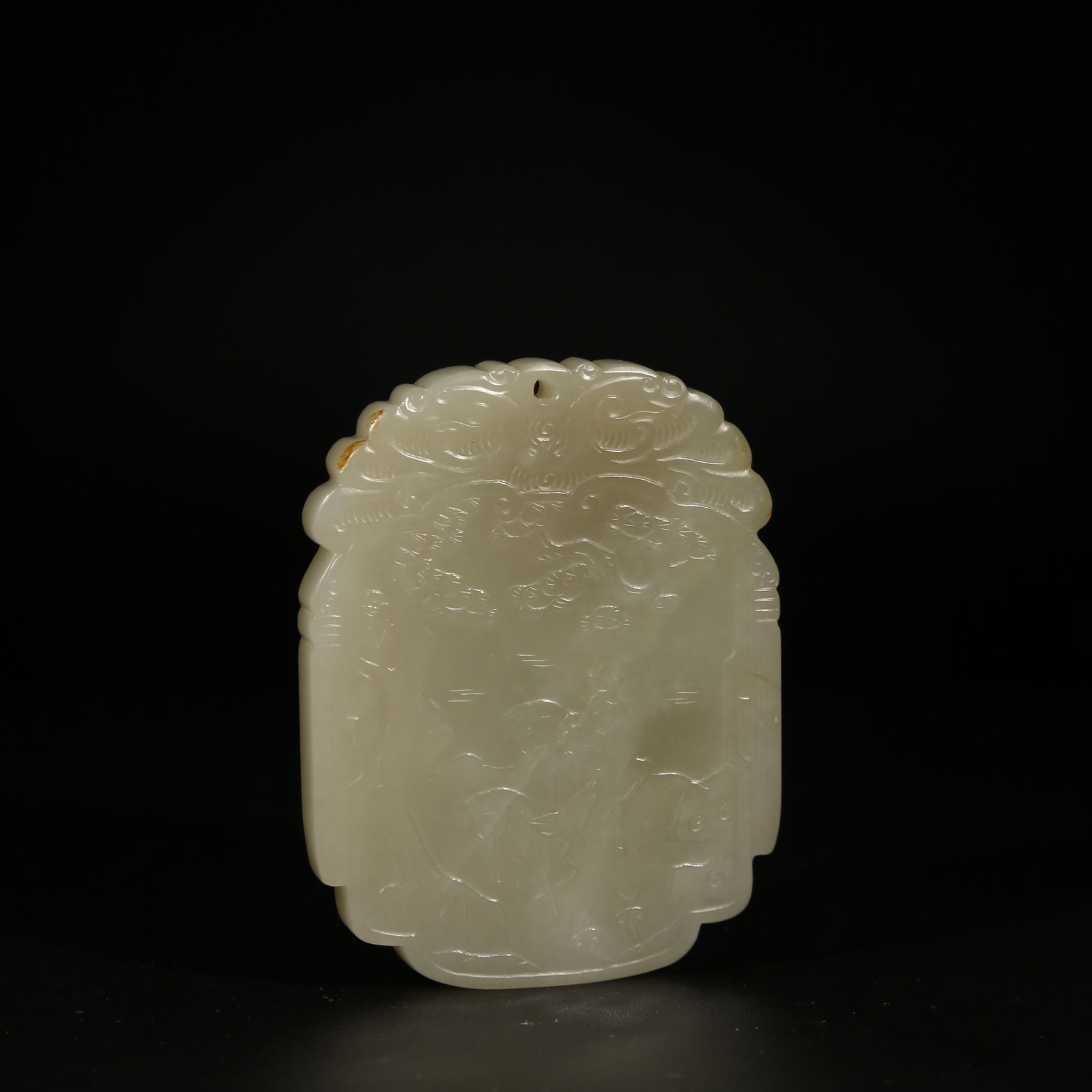 A HETIAN JADE PINE-AND-DEER PLAQUE (1 of 8)