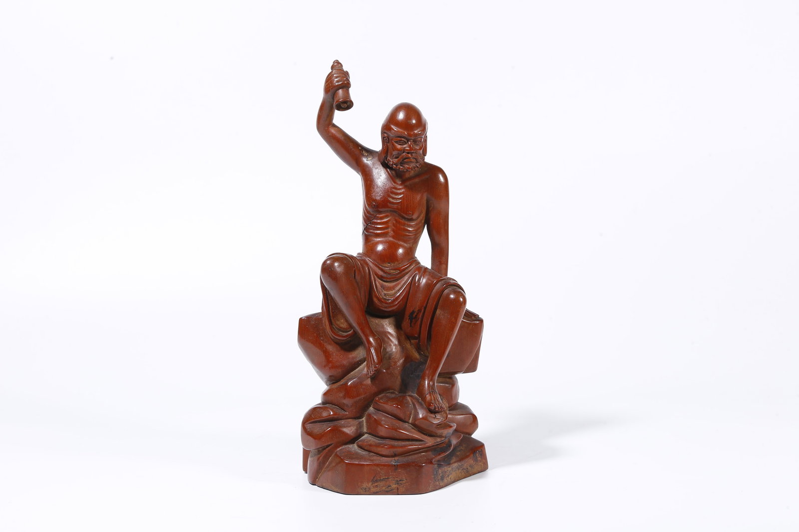 A BOXWOOD CARVED ARHAT FIGURE (1 of 9)