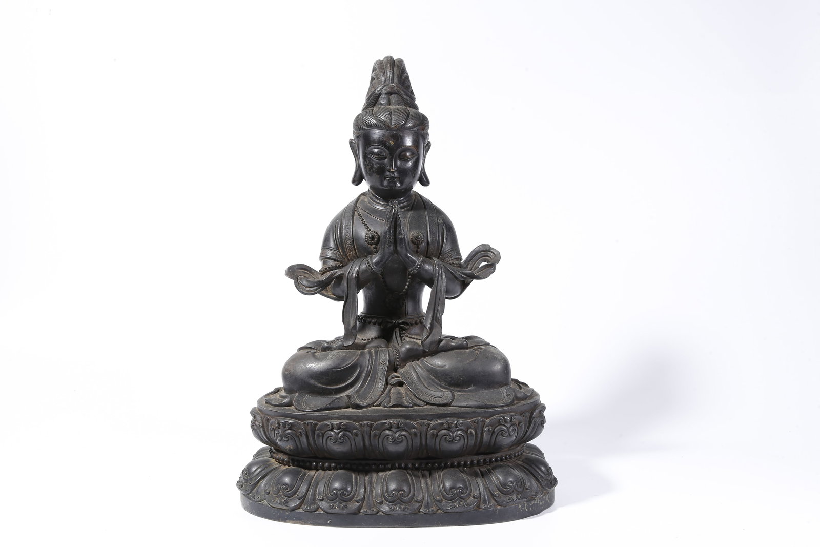 A BRONZE BUDDHA STATUE (1 of 9)
