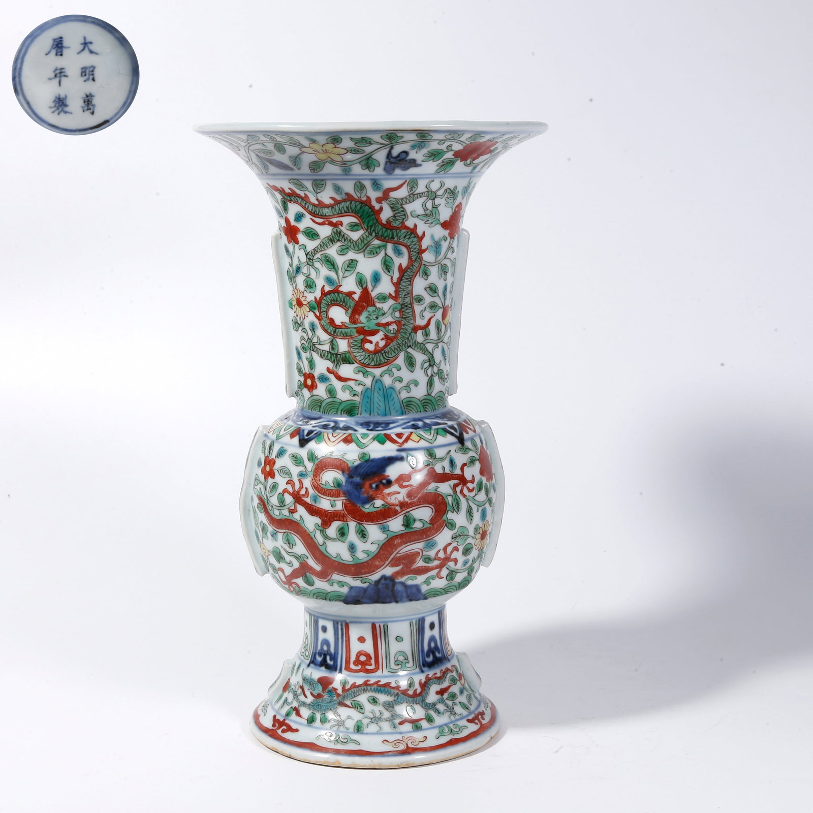 A DOUCAI FLOWER GU WITH DRAGON MOTIFS (1 of 10)