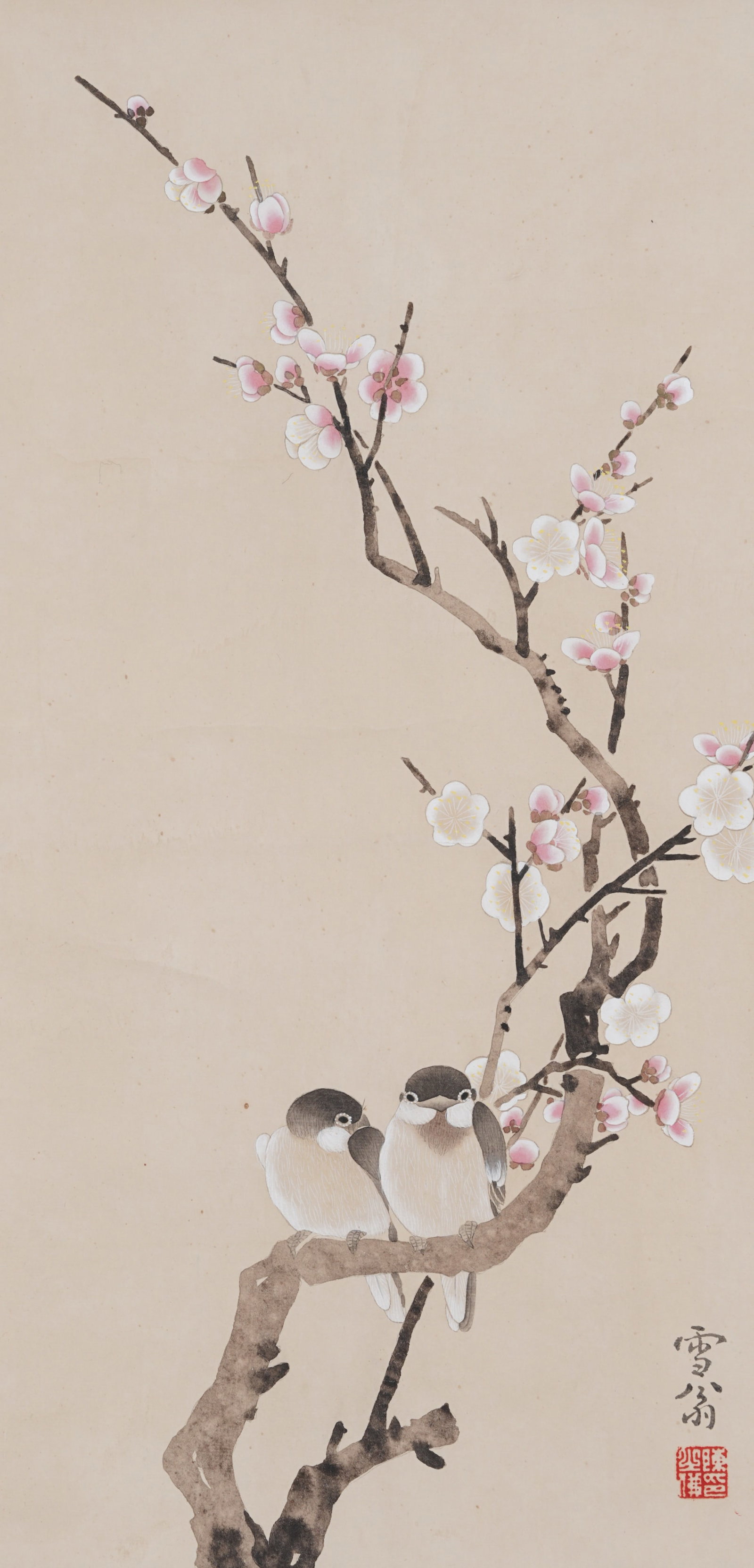 A FLOWER-AND-BIRD PAINTING ON PAPER BY CHEN ZHIFO.陳之佛 (1 of 6)