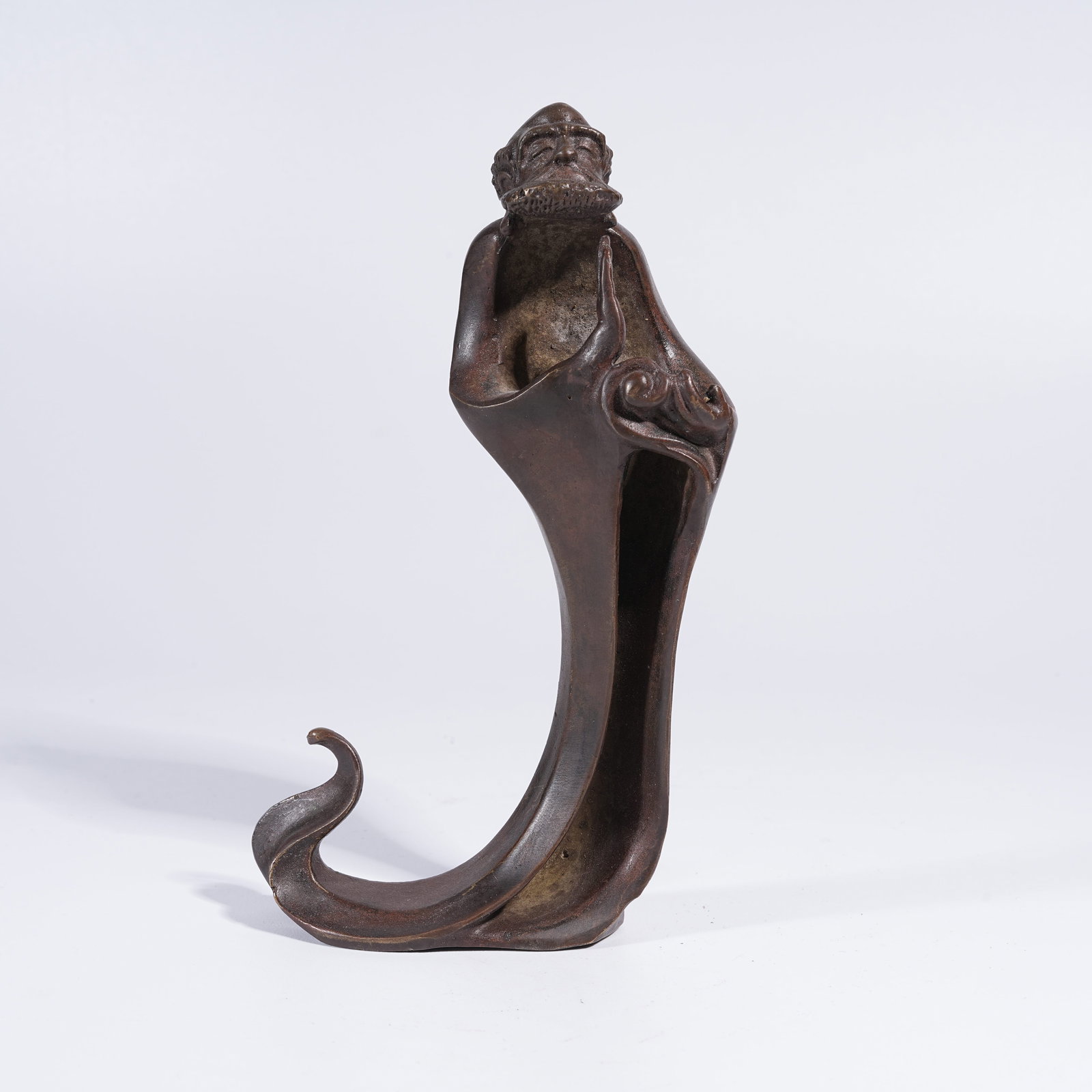 A BRONZE STANDING ARHAT STATUE (1 of 8)