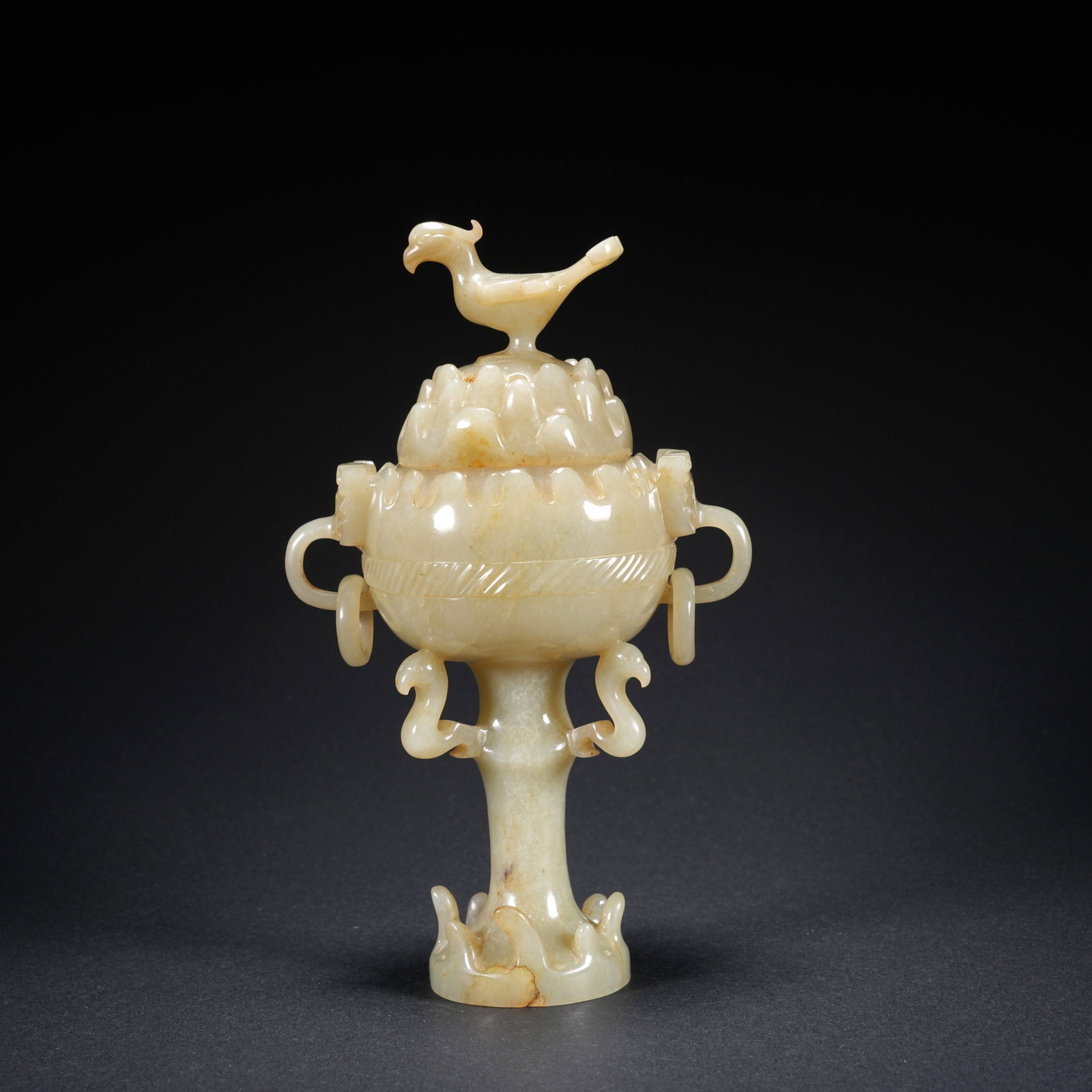 A HETIAN JADE CARVED BOSHAN INCENSE BURNER WITH PHOENIX FINIAL (1 of 10)