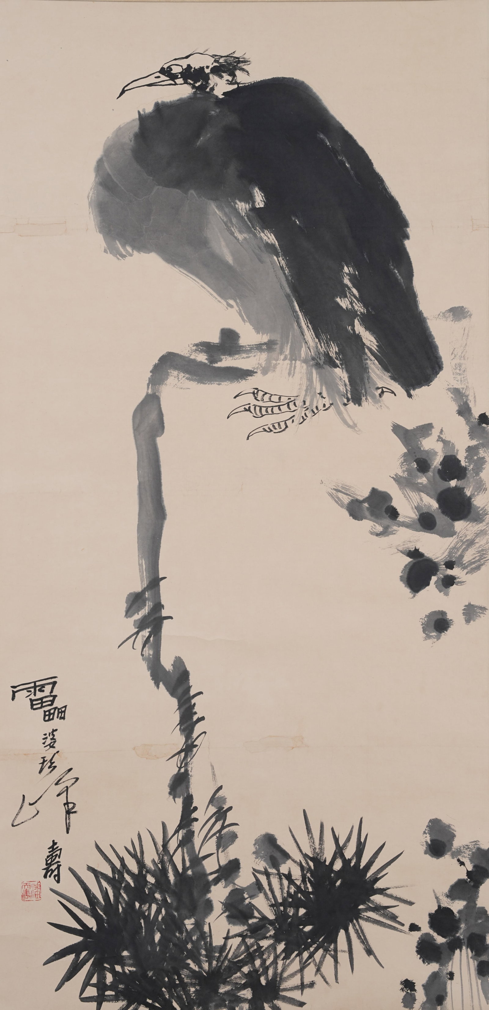 A EAGLE PAINTING ON PAPER BY PAN TIANSHOU.潘天壽 (1 of 8)