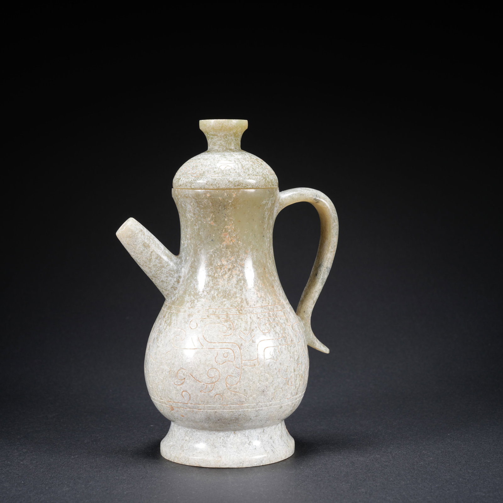 A HETIAN JADE CARVED EWER (1 of 9)