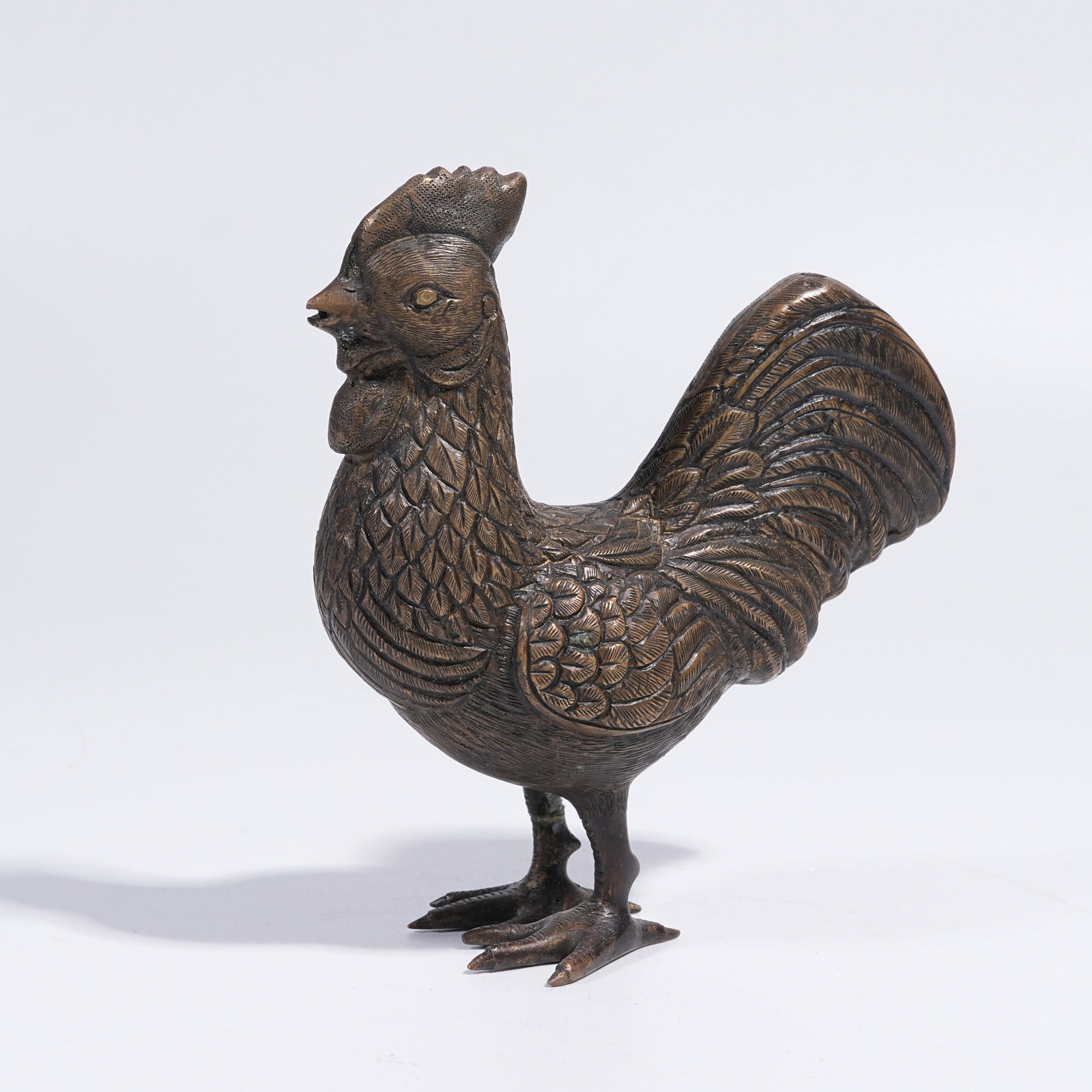 A BRONZE ROOSTER ORNAMENT (1 of 8)