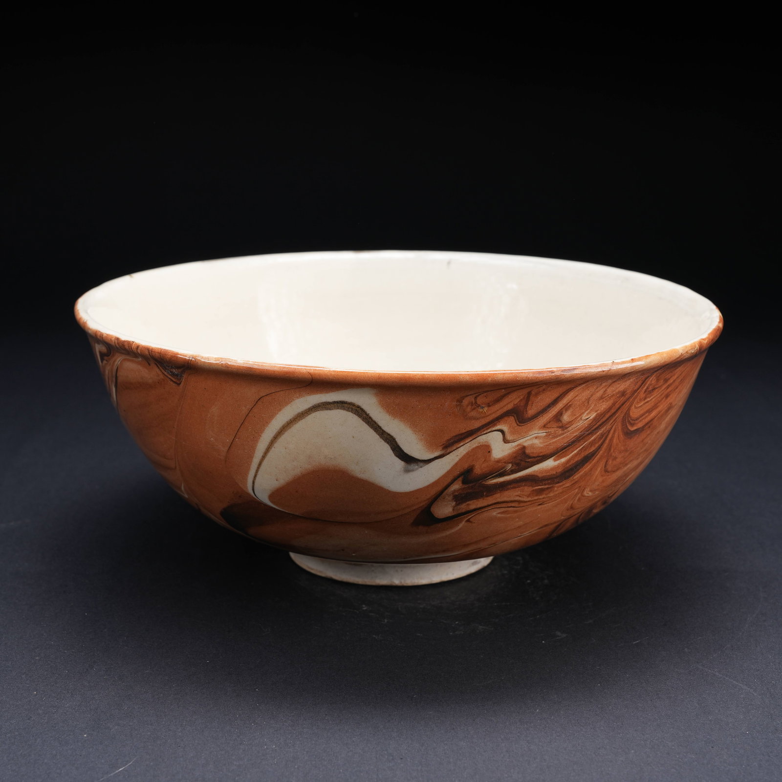 A STONE-PATTERN GLAZED LARGE BOWL (1 of 9)