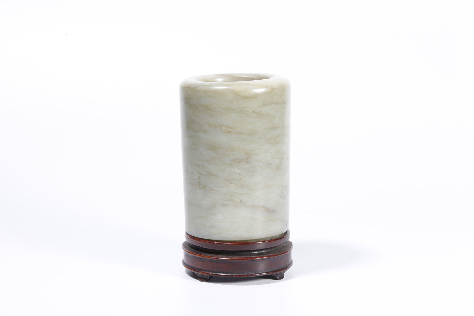 A HETIAN JADE CARVED BRUSH HOLDER (1 of 9)