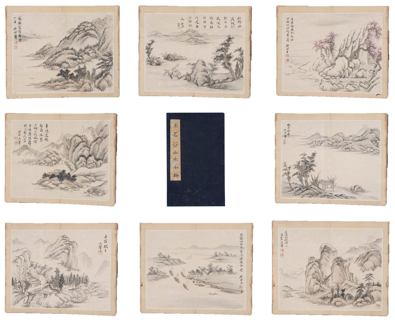 A ALBUM OF LANDSCAPE PAINTINGS ON PAPER (10 LEAVES) BY WANG HUI.王翚 (1 of 13)