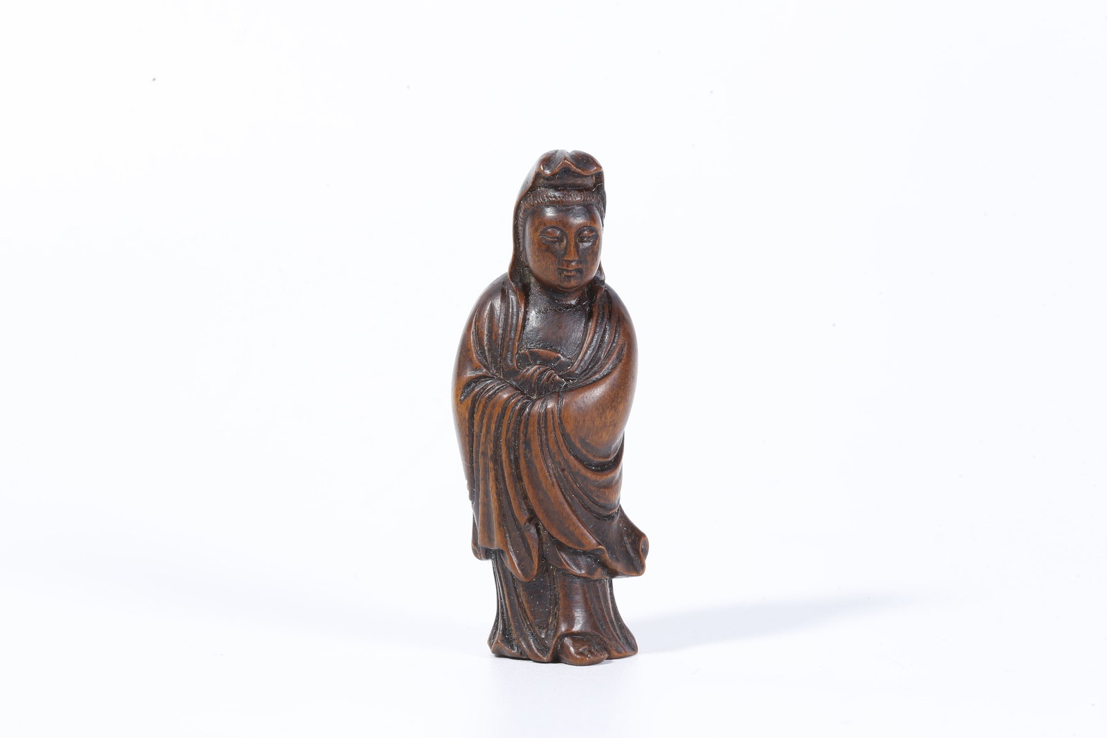 A HUANGHUALI WOOD CARVED GUANYIN STATUE (1 of 9)