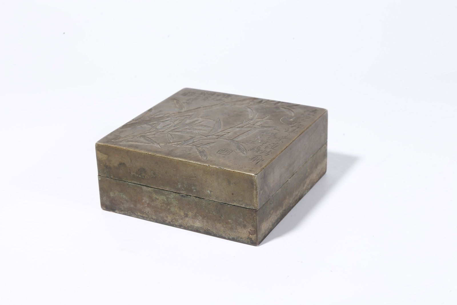 A BRONZE COVERED BOX WITH BAMBOO MOTIF (1 of 10)