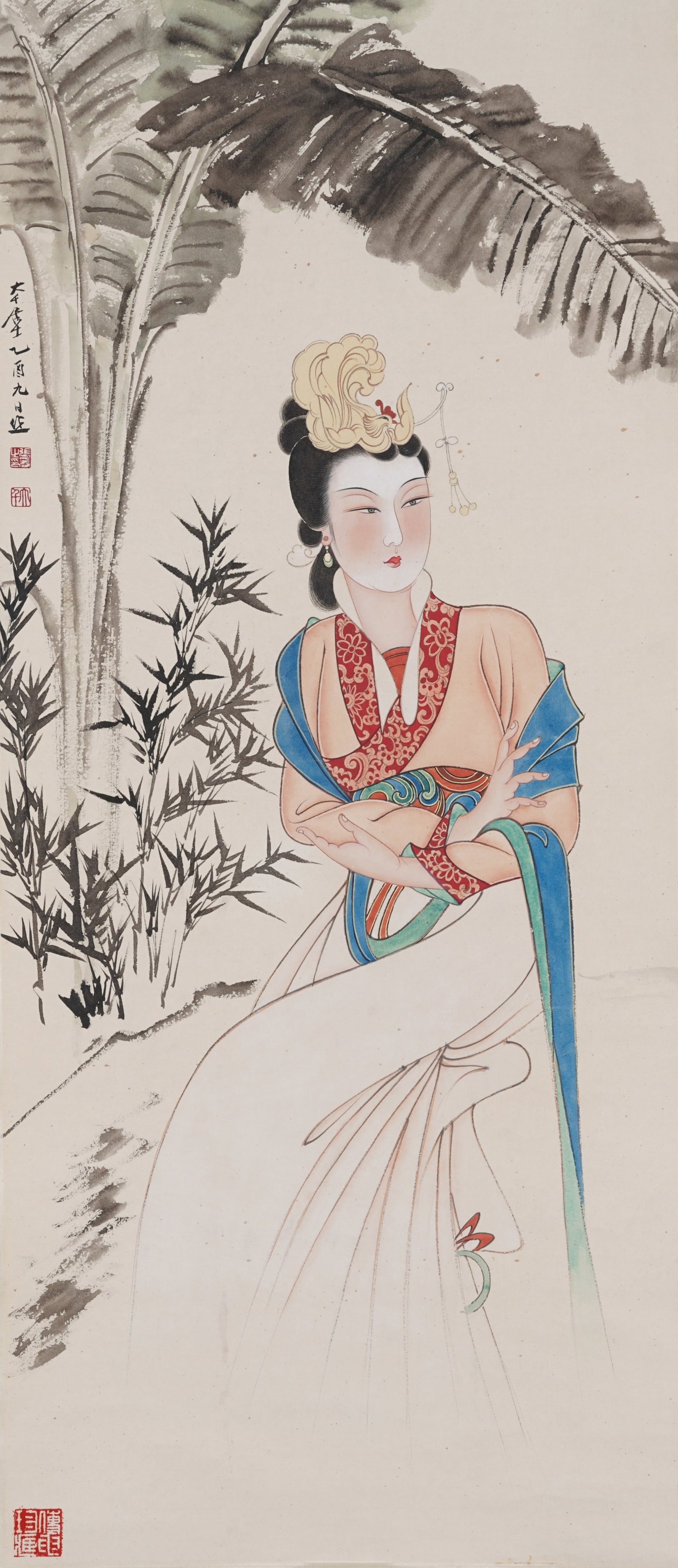 A FIGURE PAINTING ON PAPER BY ZHANG DAQIAN.張大千 (1 of 8)