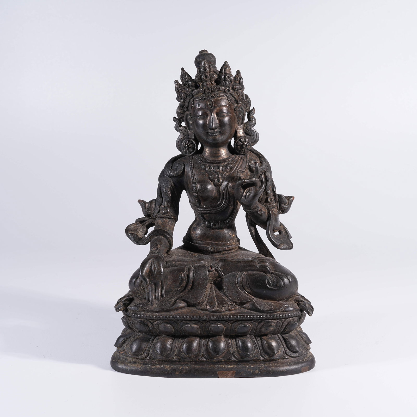 A BRONZE SEATED GUANYIN (1 of 9)
