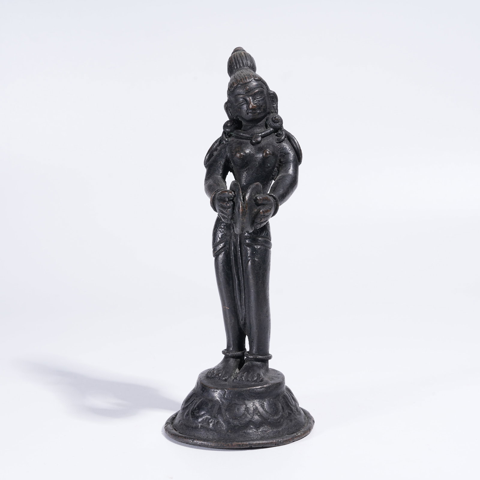 A BRONZE STANDING BUDDHA STATUE (1 of 9)